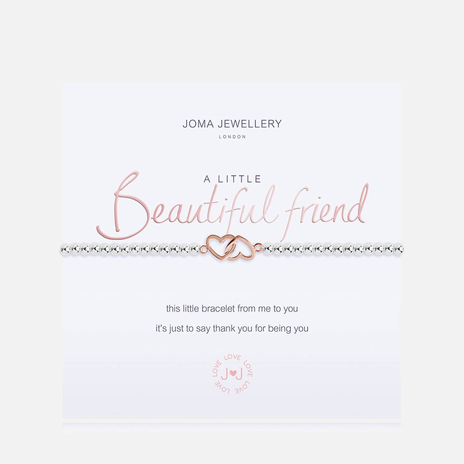 Joma Jewellery A Little Beautiful Friend Bracelet - Silver/Rose Gold
