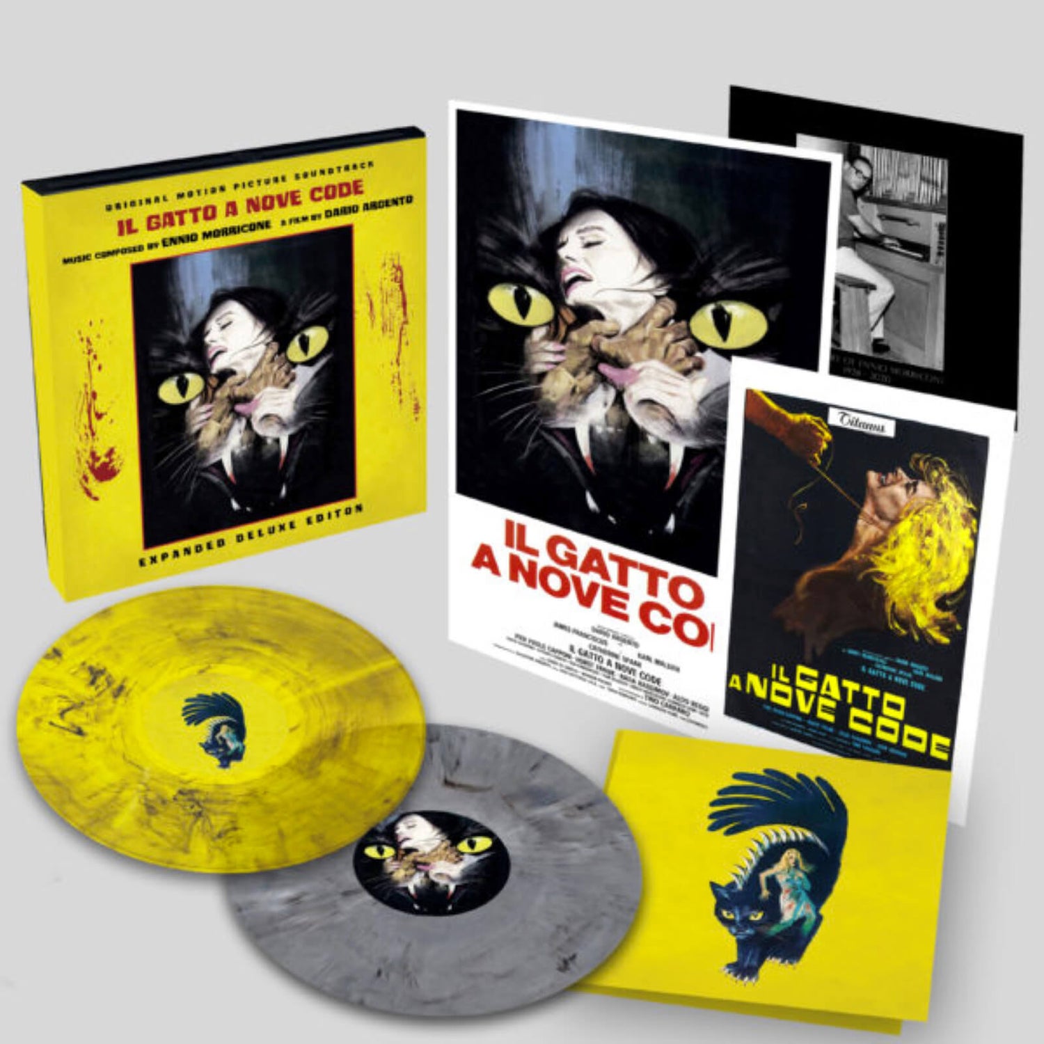 ll Gatto a Nove Code (Expanded Motion Picture Soundtrack) Vinyl 2LP (Yellow Smoke & Silver Marble)