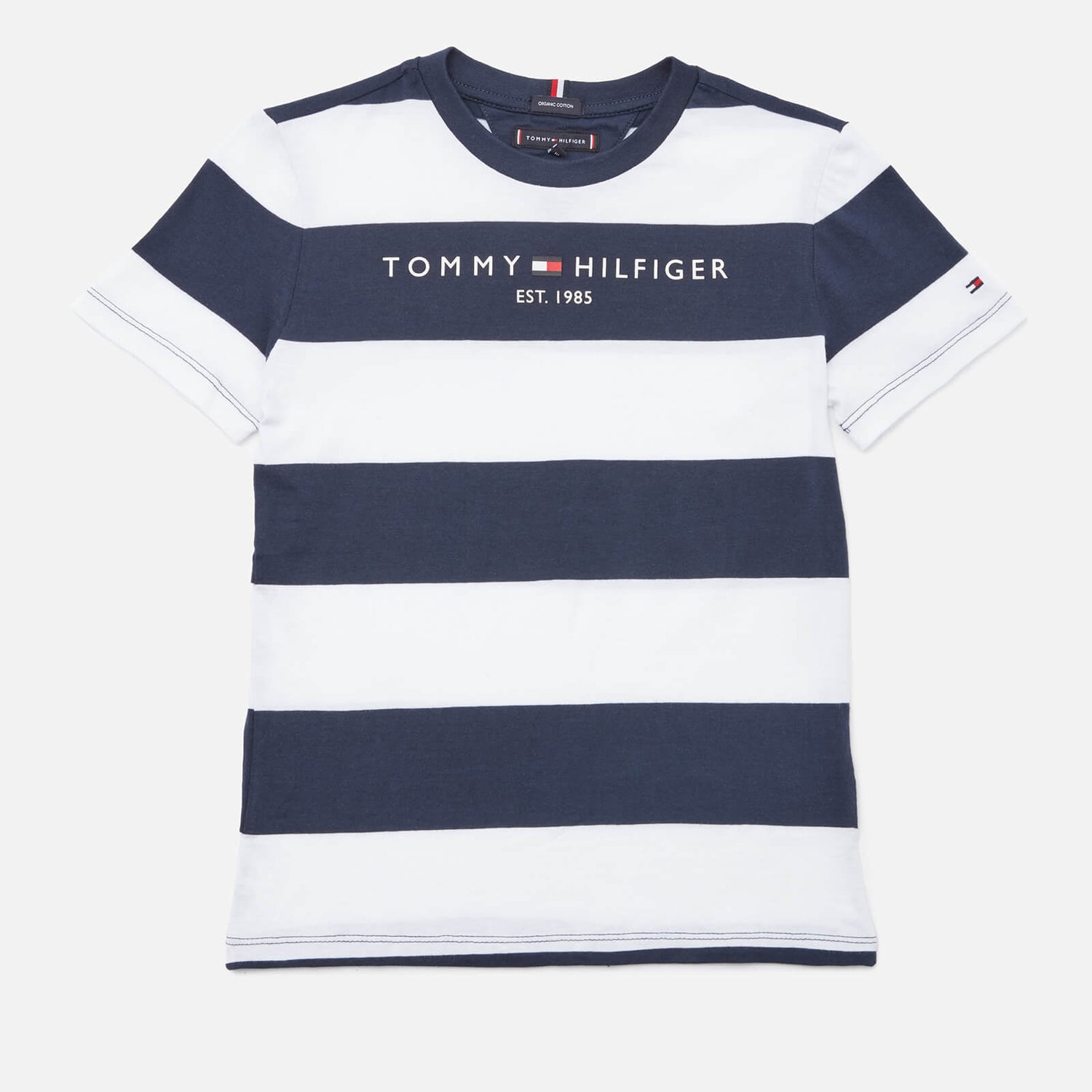 Tommy Hilfiger Boys' Essential Stripe Short Sleeved T-Shirt - Blue Stripe