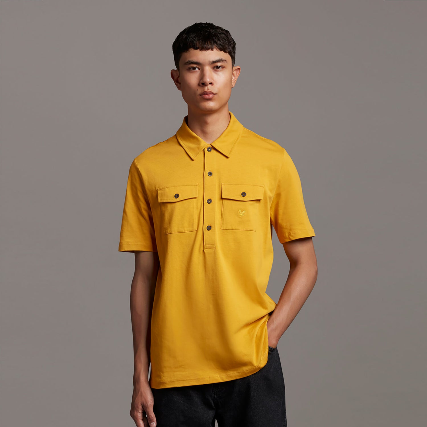 Mens double pocket polo shirts top