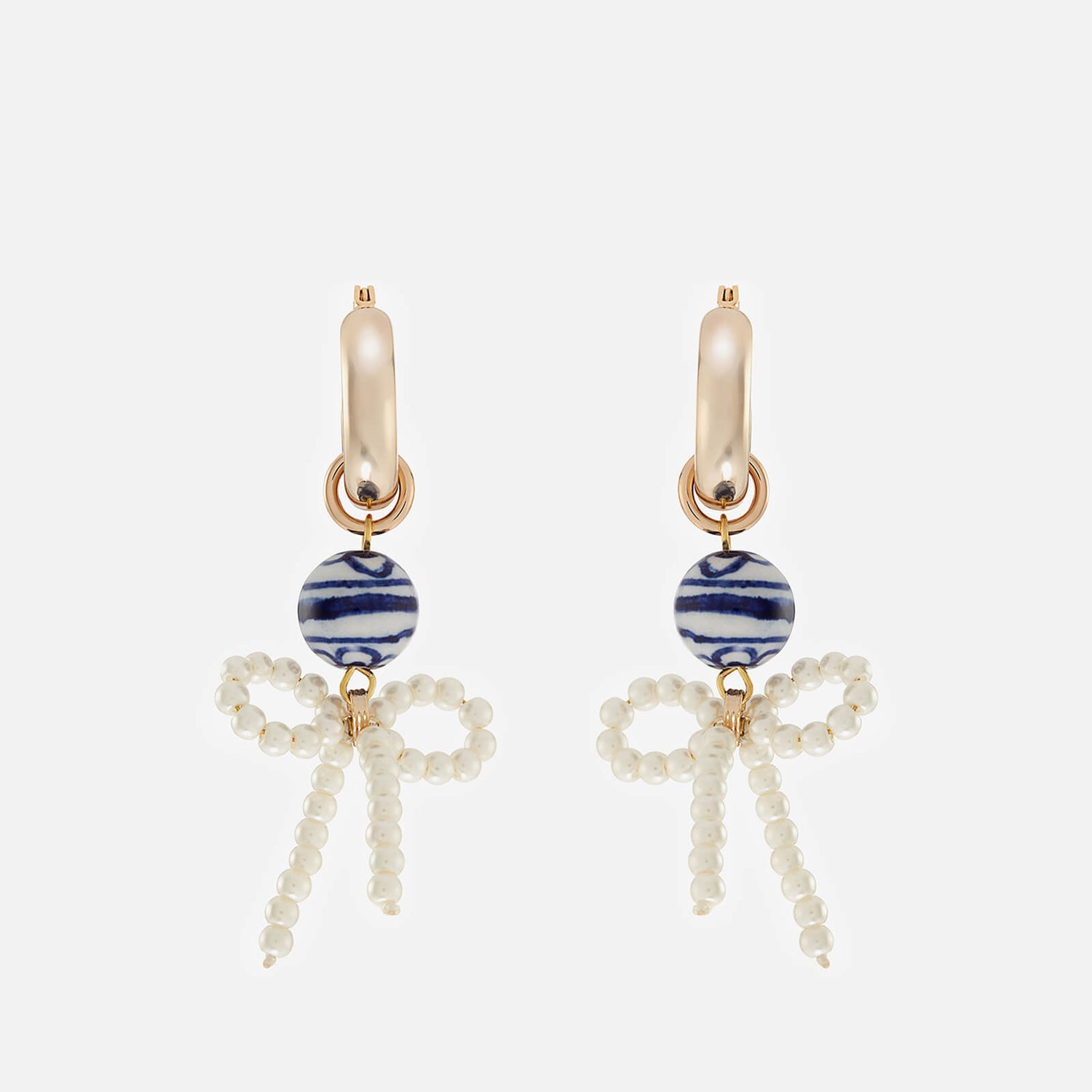 Shrimps Women's Ima Hoop Earrings - Cream/Blue
