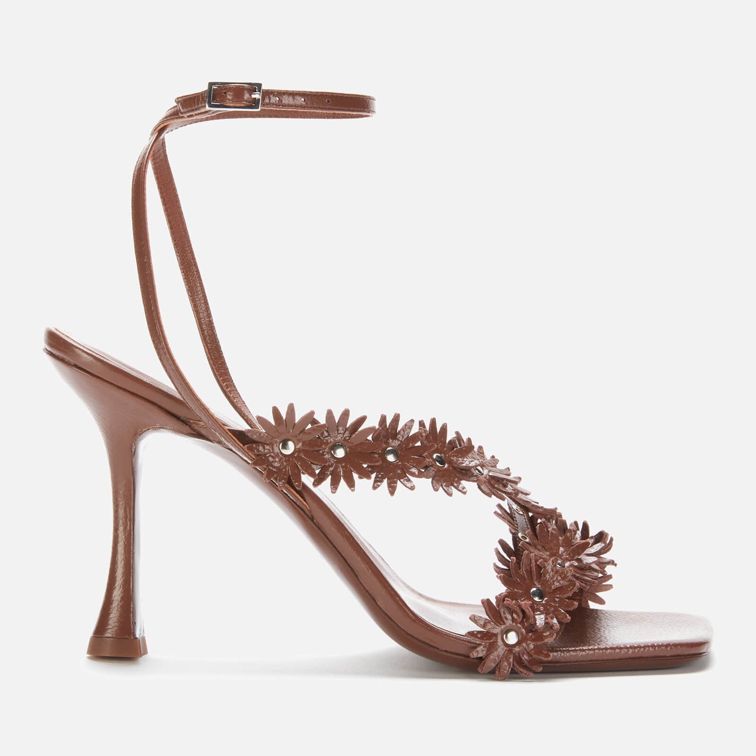BY FAR Women's Poppy Leather Heeled Sandals - Tabac - UK 4