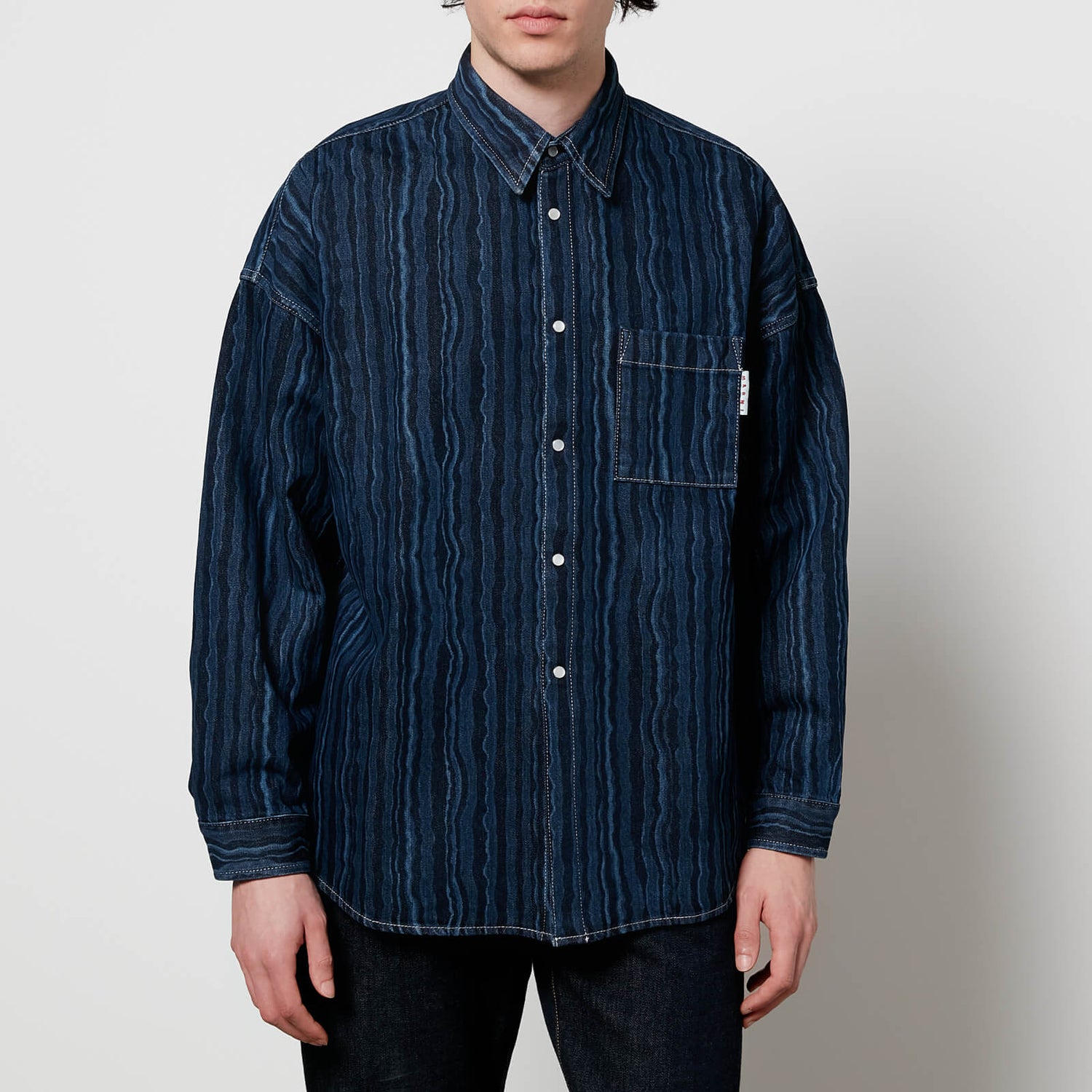 Marni Men's Boxy Shirt - Blue Black - 46/S