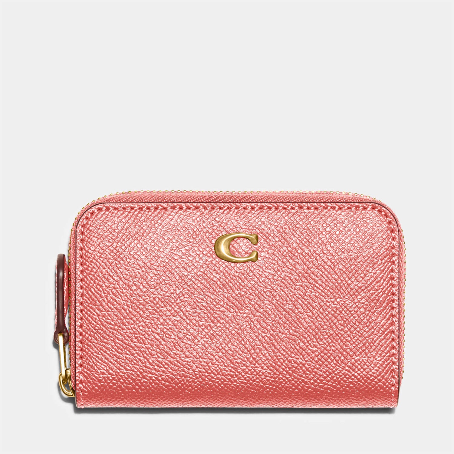 Coach Women's Crossgrain Leather Zip Around Card Case - Candy Pink
