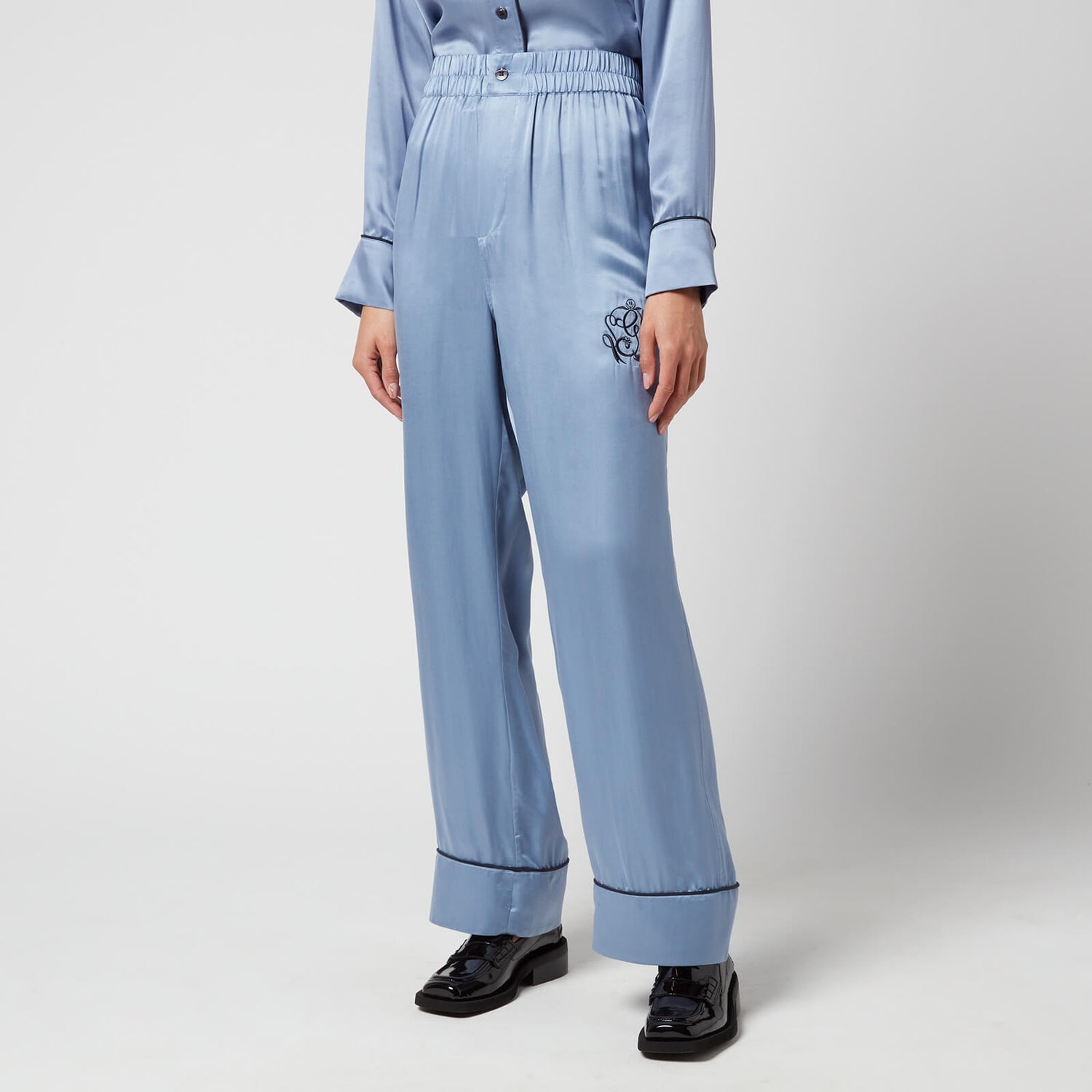 Ganni Women's Silk Pyjama Trousers - Tempest - EU34/UK6