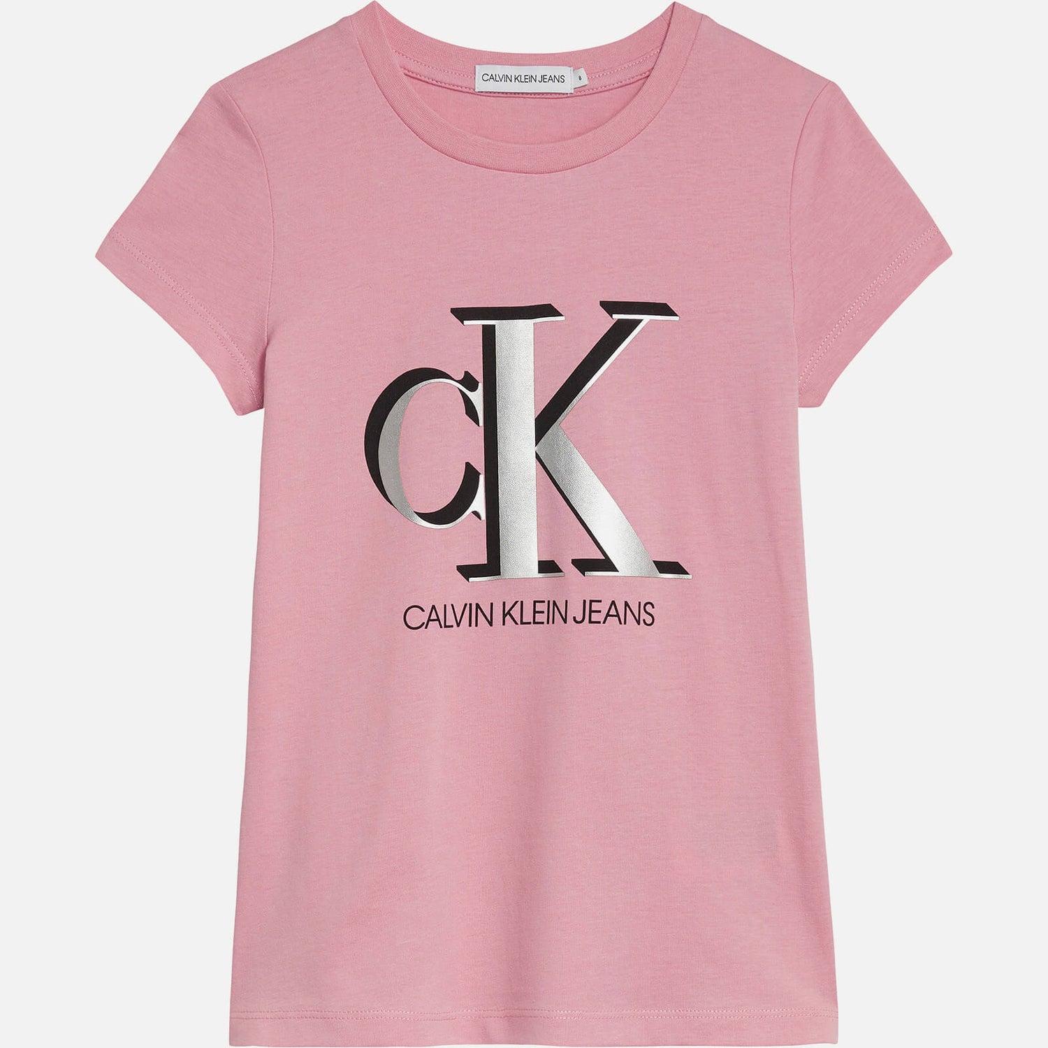 Calvin Klein Girl's Contrast Monogram T-Shirt - Soft Berry - 8 Years