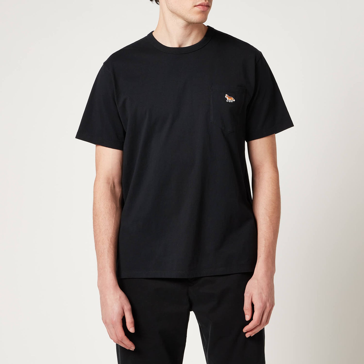 Maison Kitsuné Men's Profile Fox Patch Pocket T-Shirt - Black - S