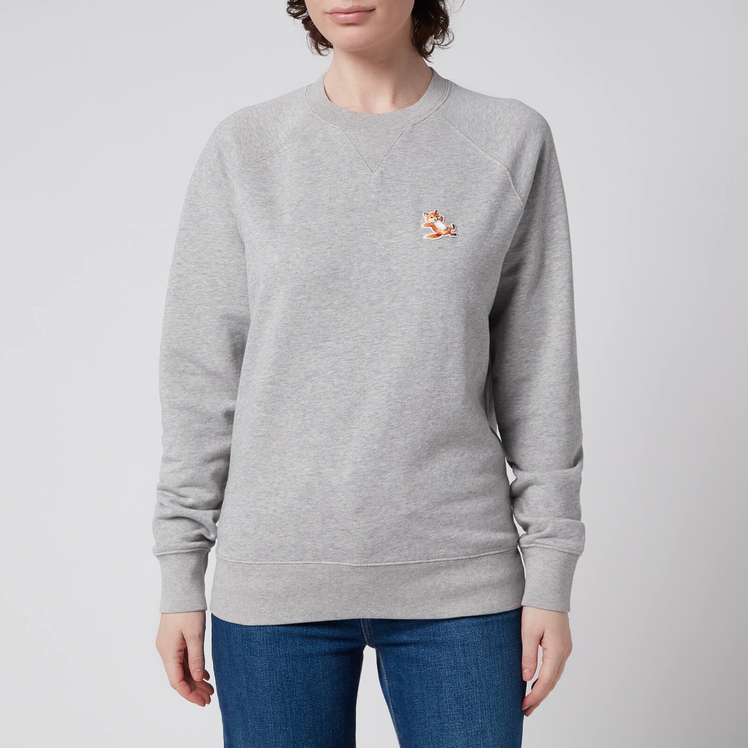 Maison Kitsuné Unisex Chillax Fox Patch Classic Sweatshirt - Grey Melange - S
