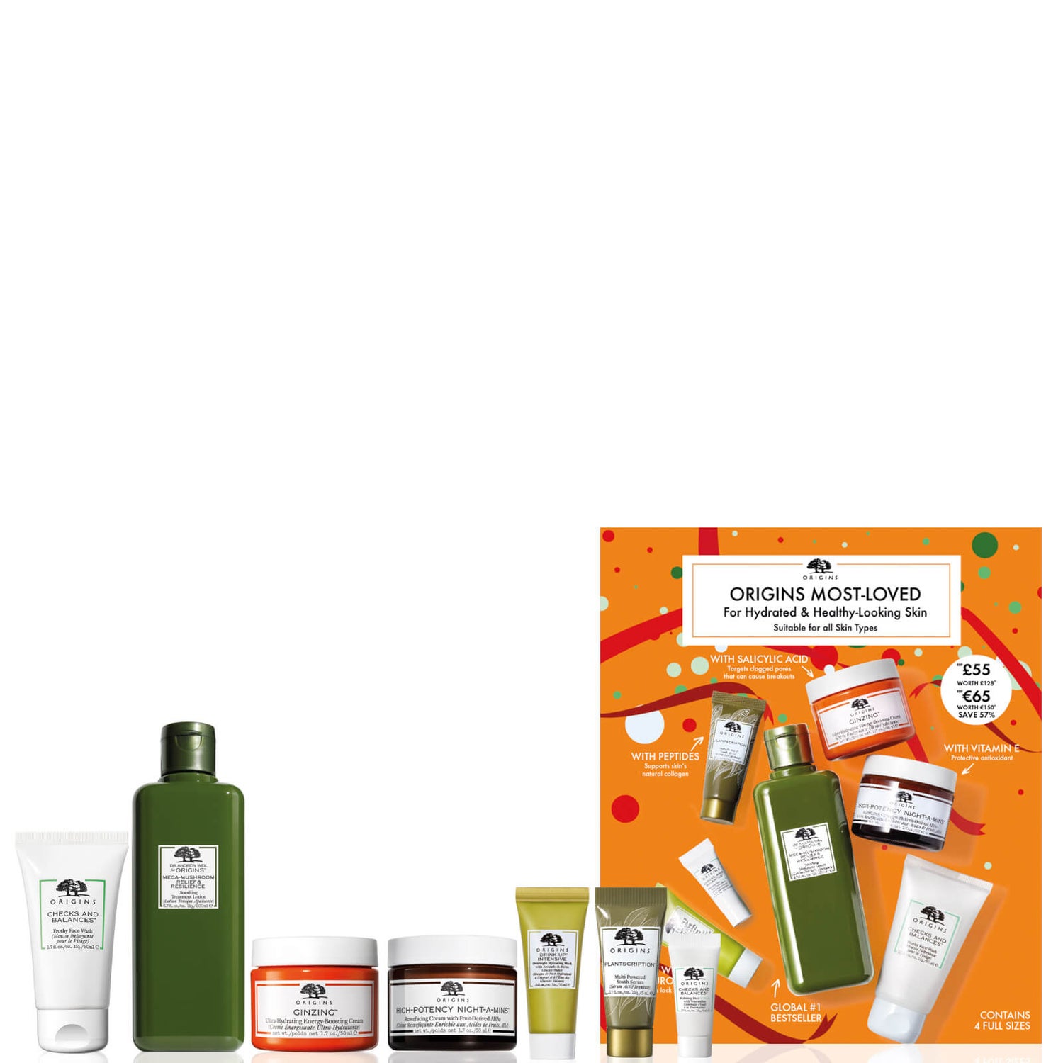 Origins Most-Loved for Hydrated and Healthy-Looking Skin Set (Worth £131.00)