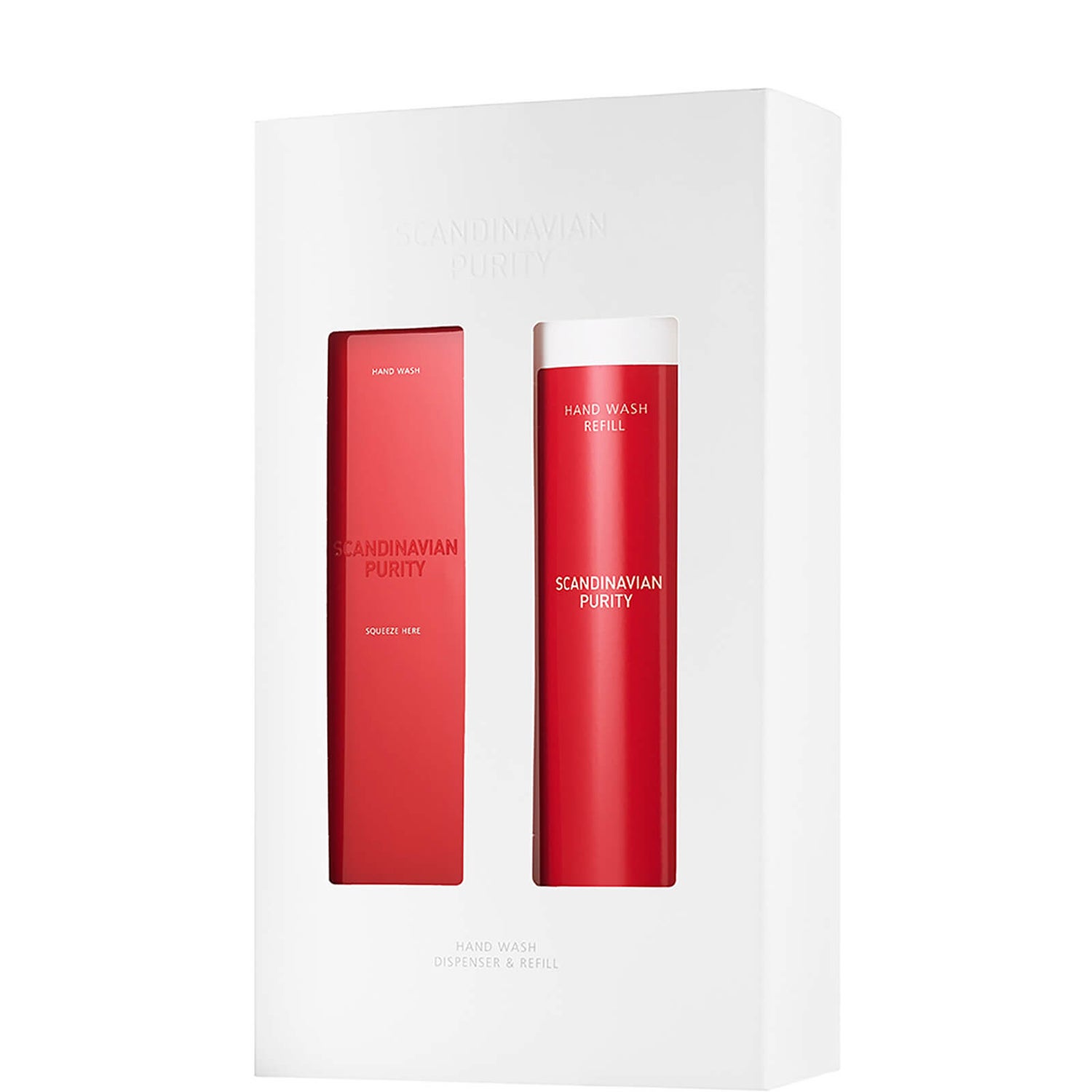 Scandinavian Purity Red Rosso Soap Dispenser & Refill Set