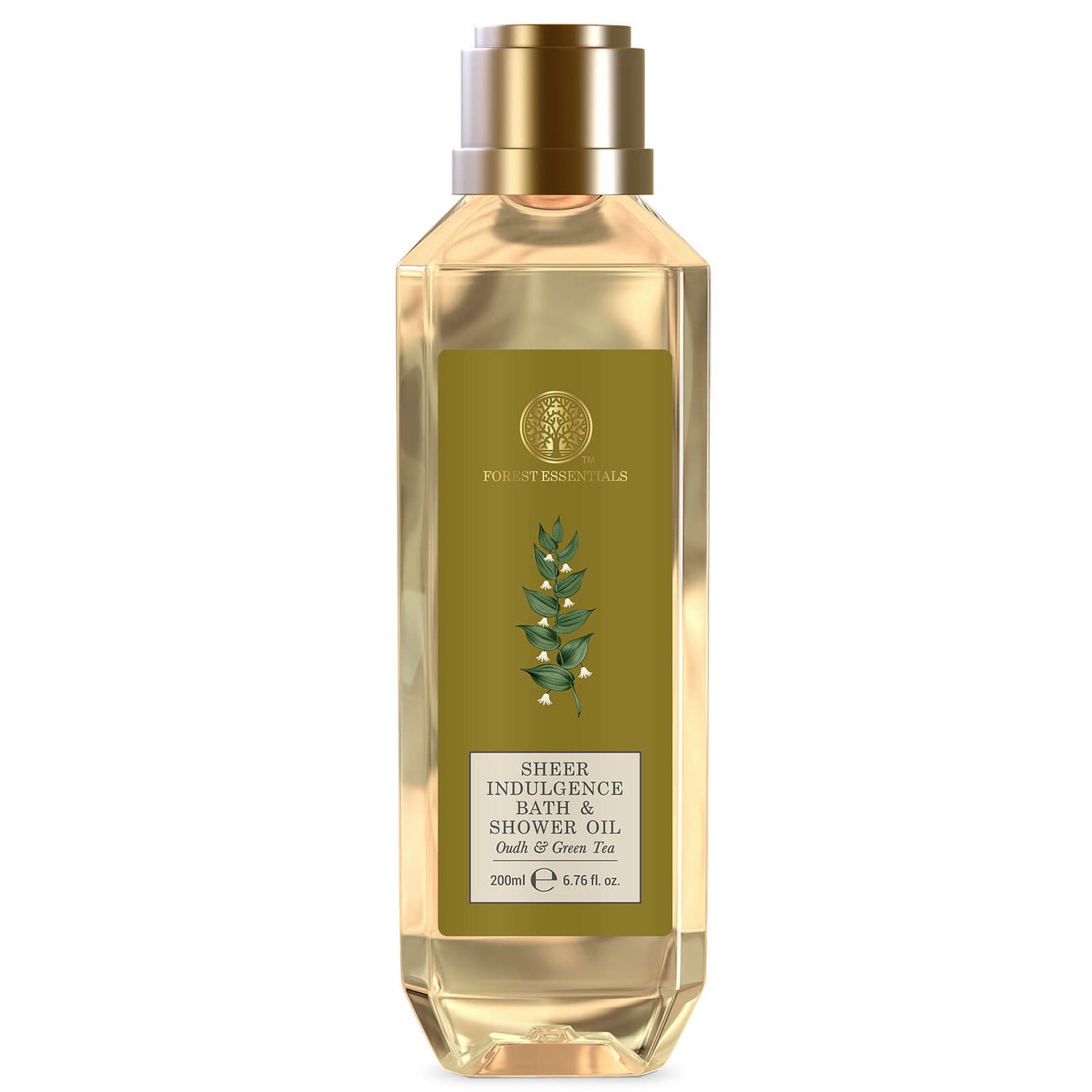 Forest Essentials Sheer Indulgence Bath and Shower Oil Oudh and Green Tea (Various Sizes)
