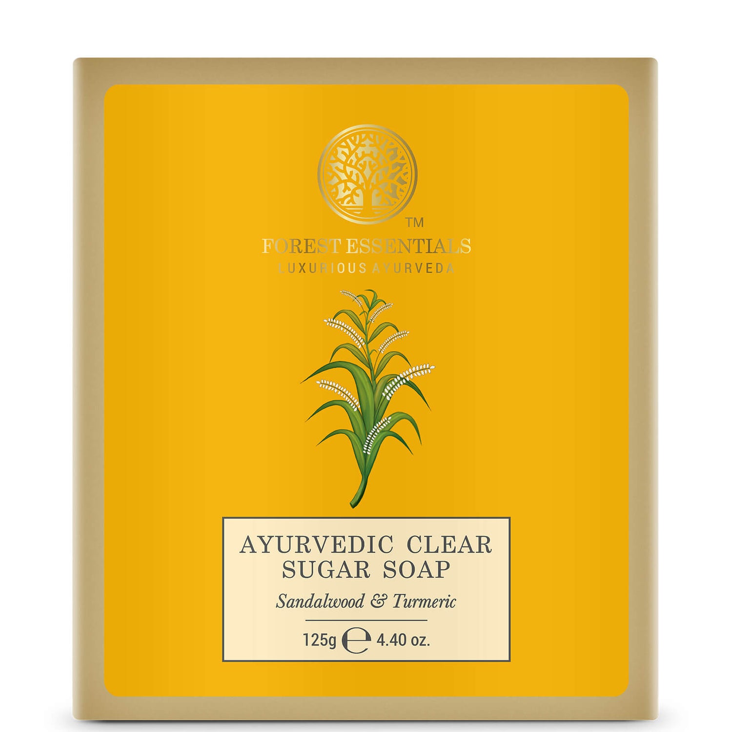 Forest Essentials Ayurvedic Clear Sugar Soap - Sandalwood and Turmeric 125g