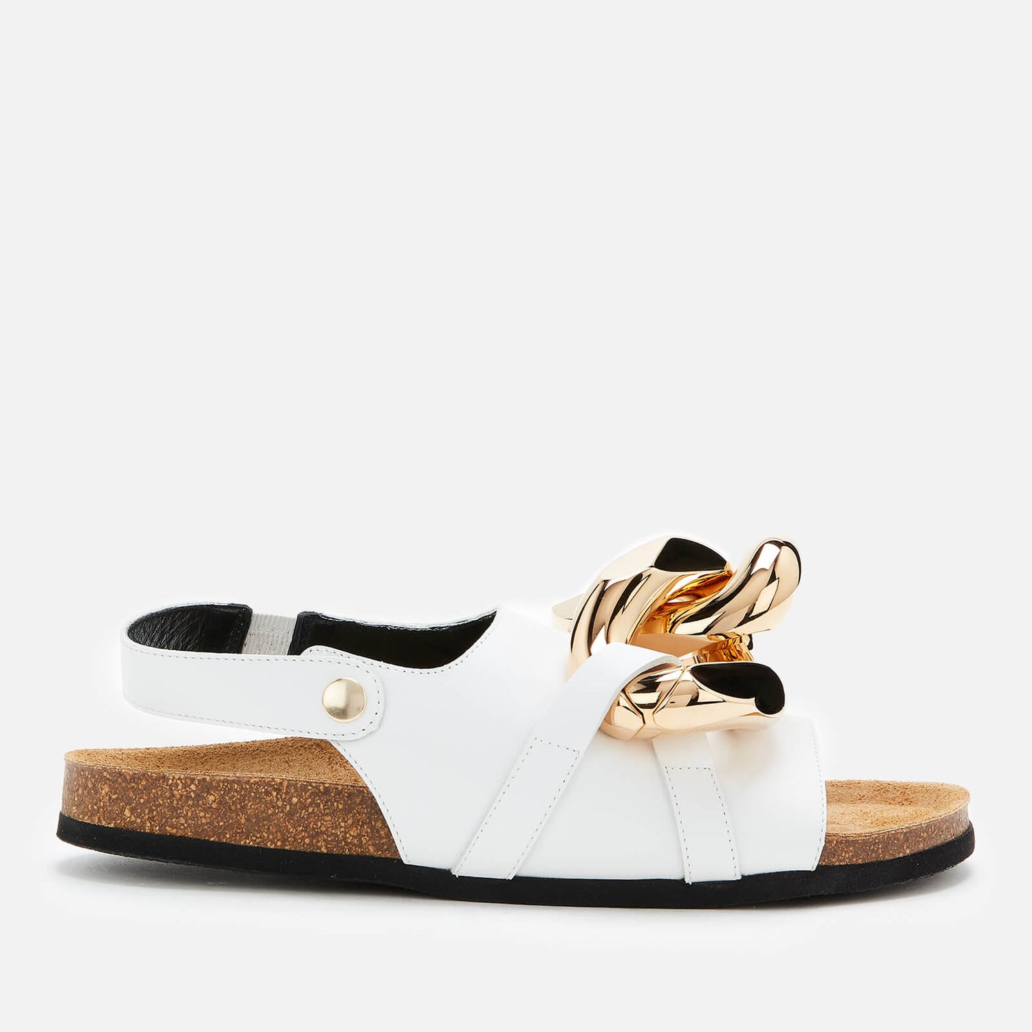 JW Anderson Women's Chain Leather Flat Sandals - White - UK 3