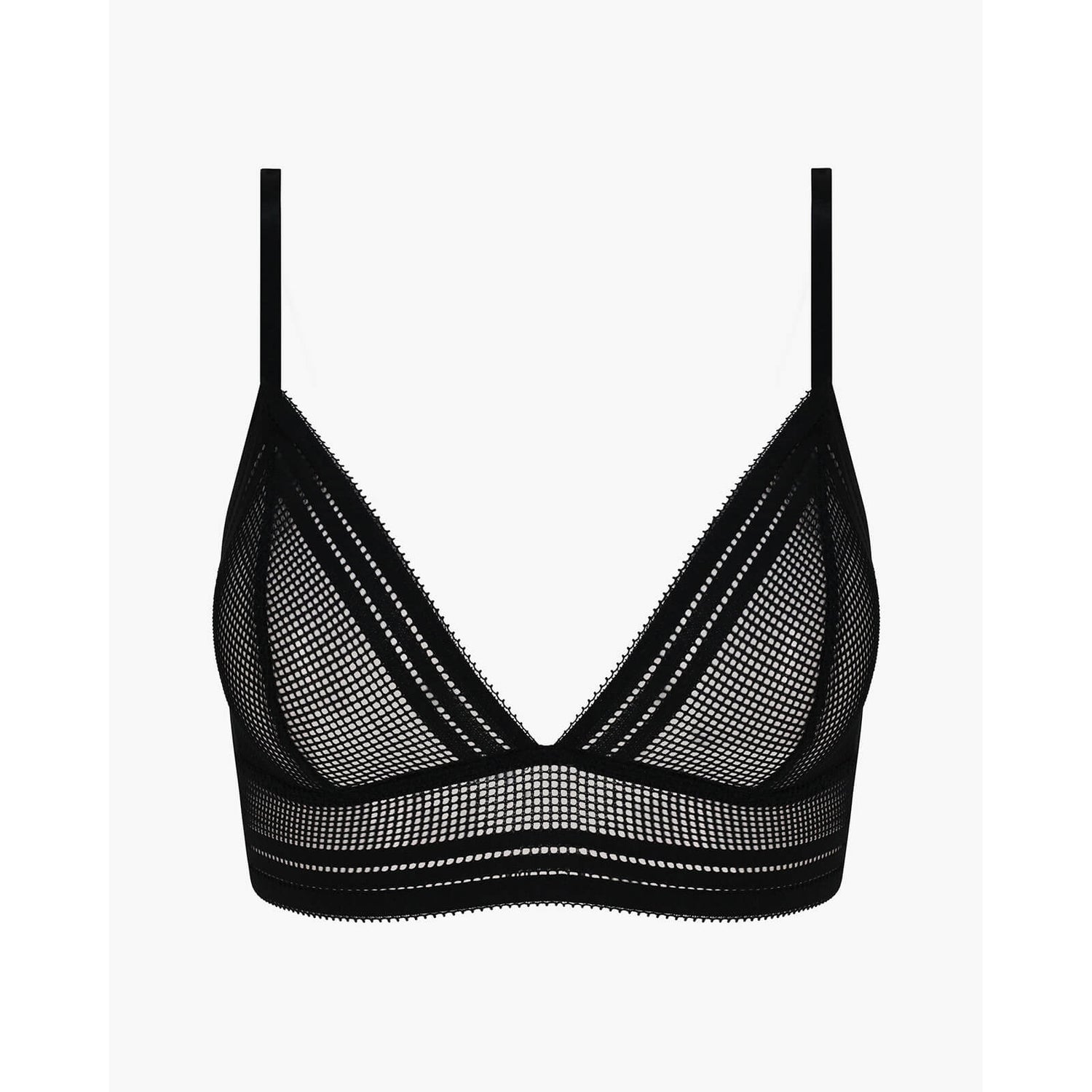 Les Girls Les Boys Cube Mesh Longline Triangle Bra - Black