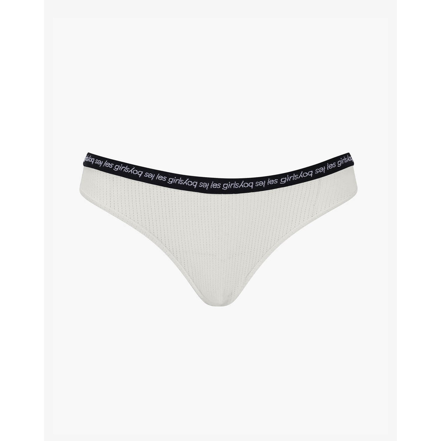 Les Girls Les Boys String Cotton Briefs - Ivory