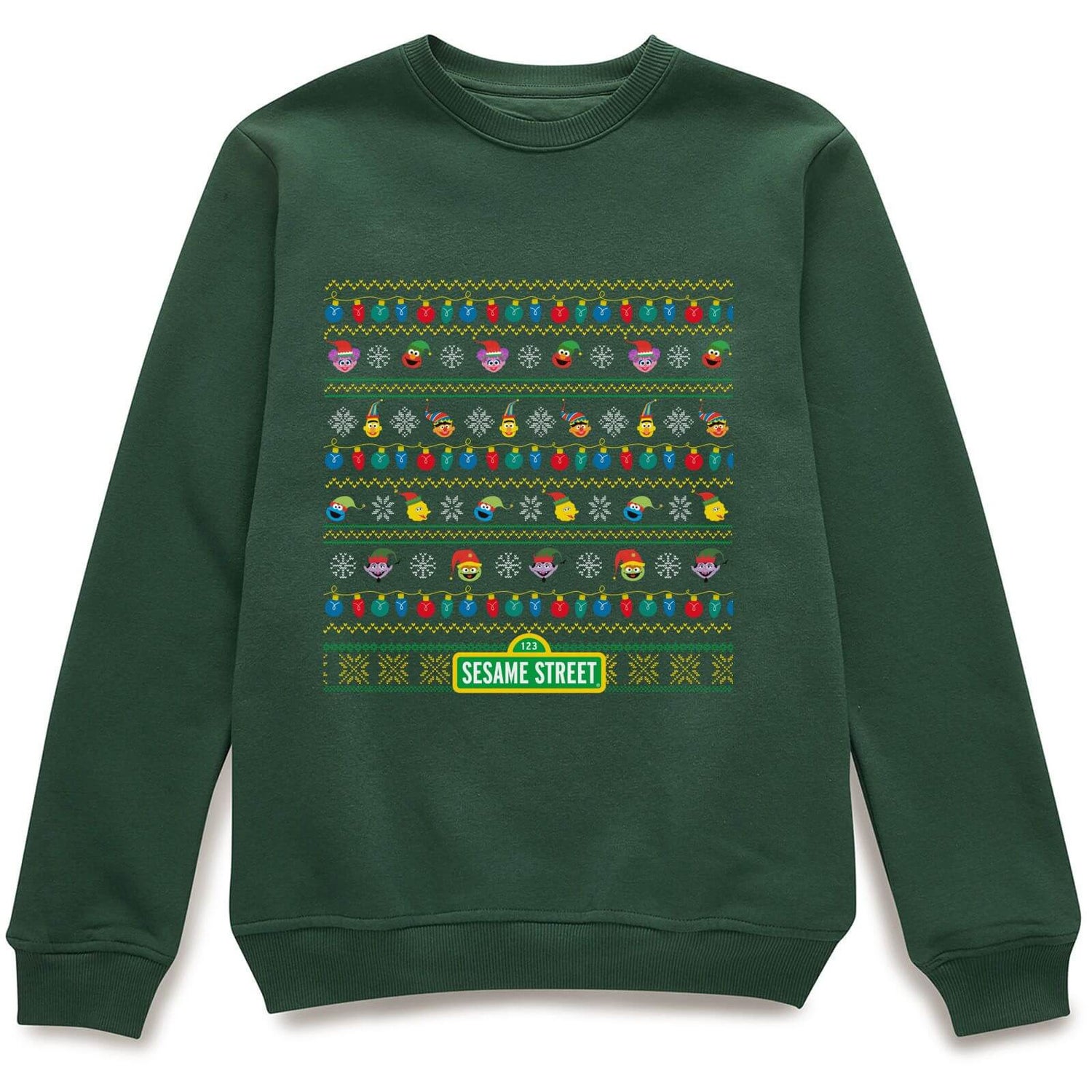 Sesame Street F Is For Festive Unisex Christmas Jumper - Green