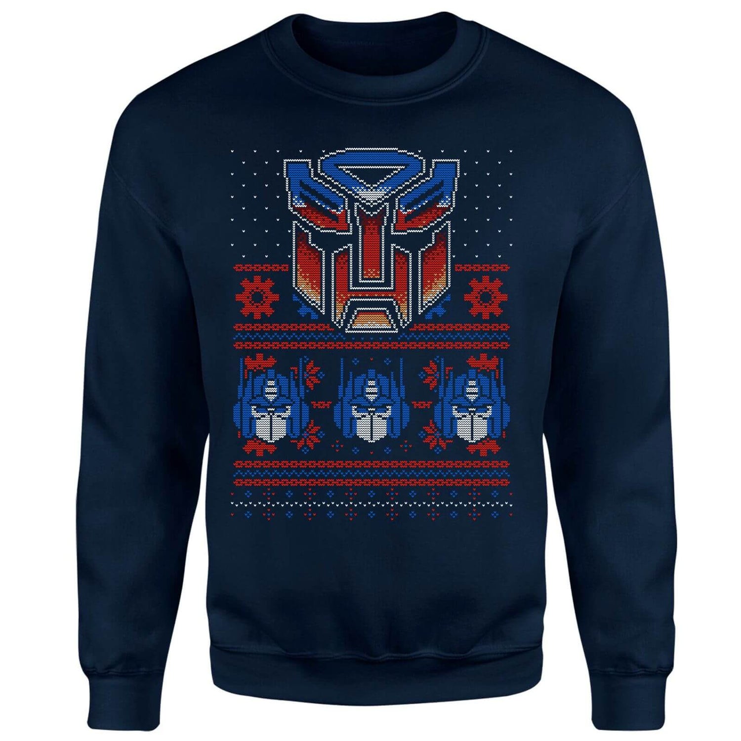 Transformers Christmas Autobots Classic Ugly Knit Unisex Christmas Jumper - Navy