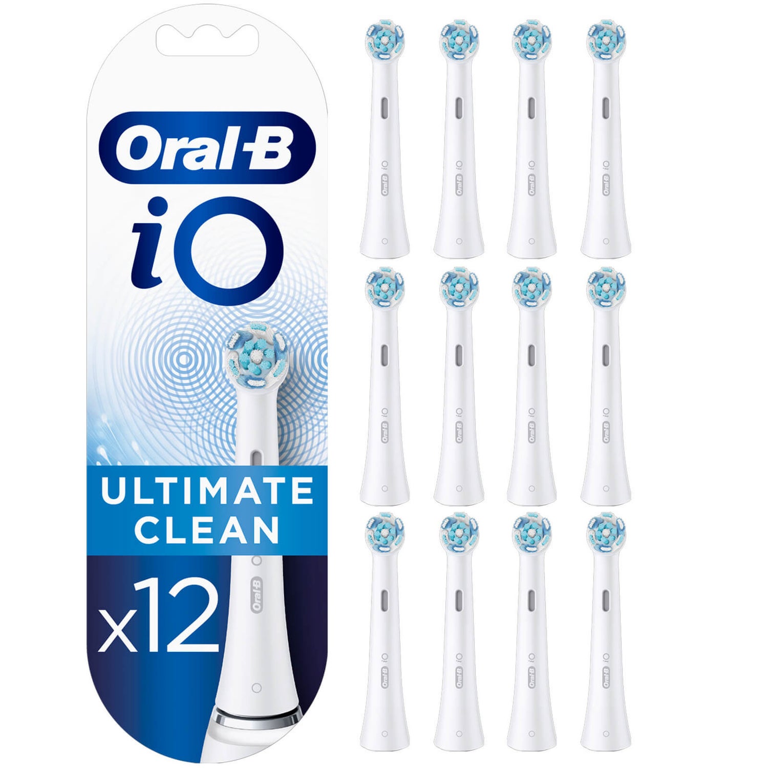 iO Ultimate Clean Opzetborstels - Wit, Verpakking 12-Pak