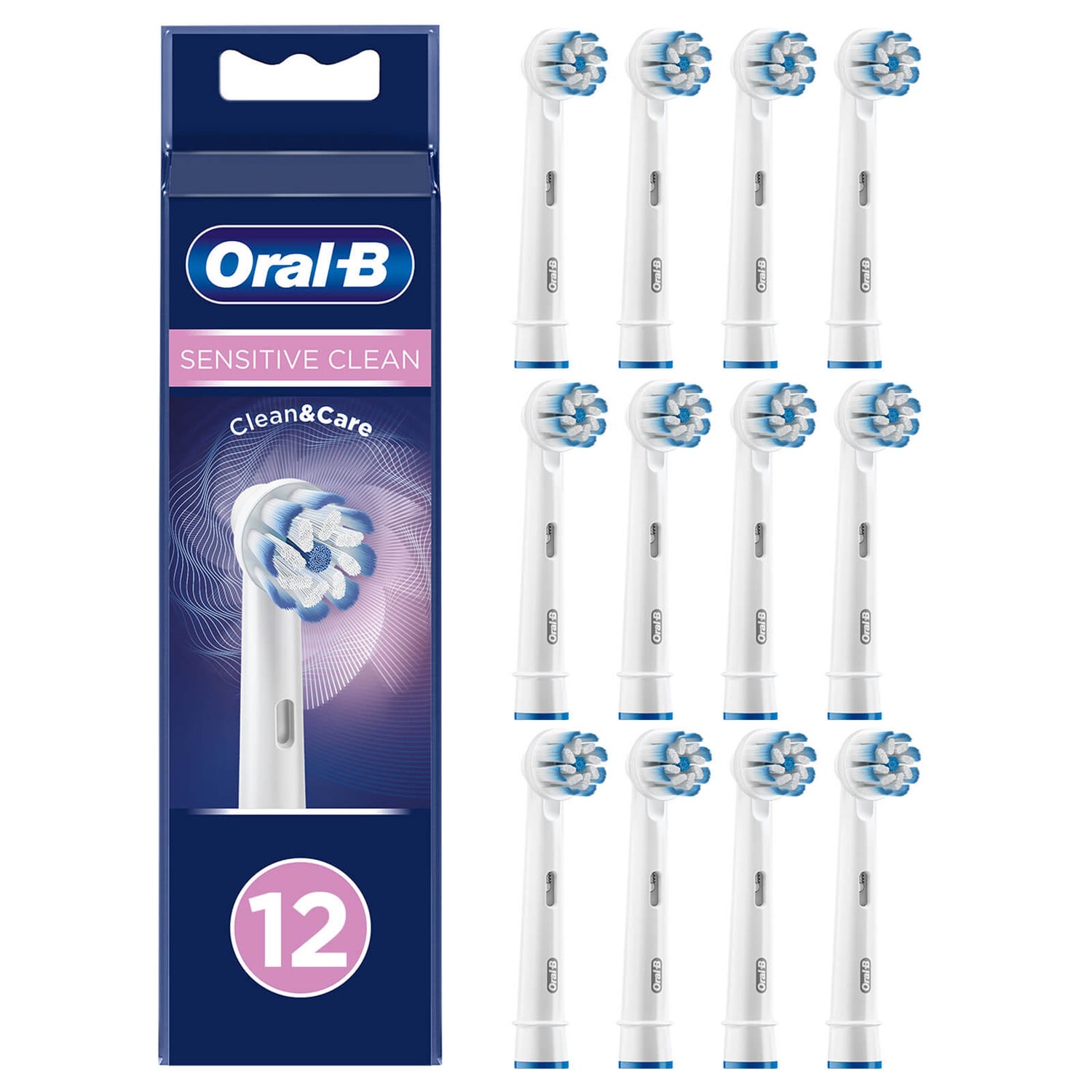 Oral-B Sensitive Clean Opzetborstels, 12 Stuks