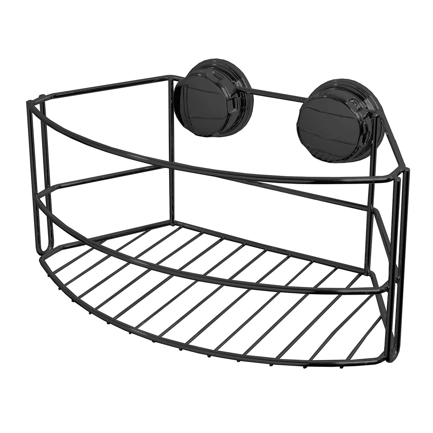 Deep Self Adhesive Shower Storage Basket Black