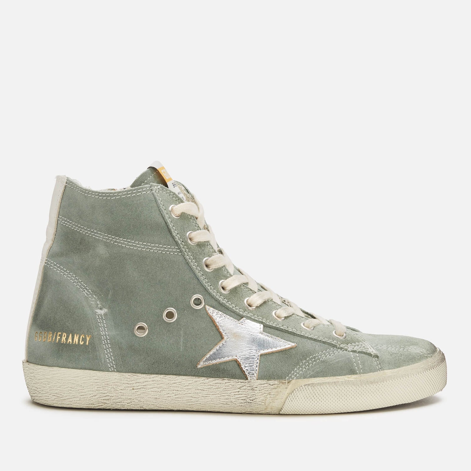 Golden Goose Women's Francy Suede Hi-Top Trainers - Military Green/Silver/White - UK 5