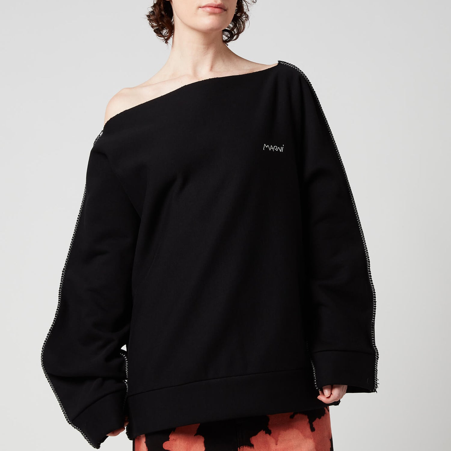 Marni Women's Off The Shoulder Sweatshirt - Black