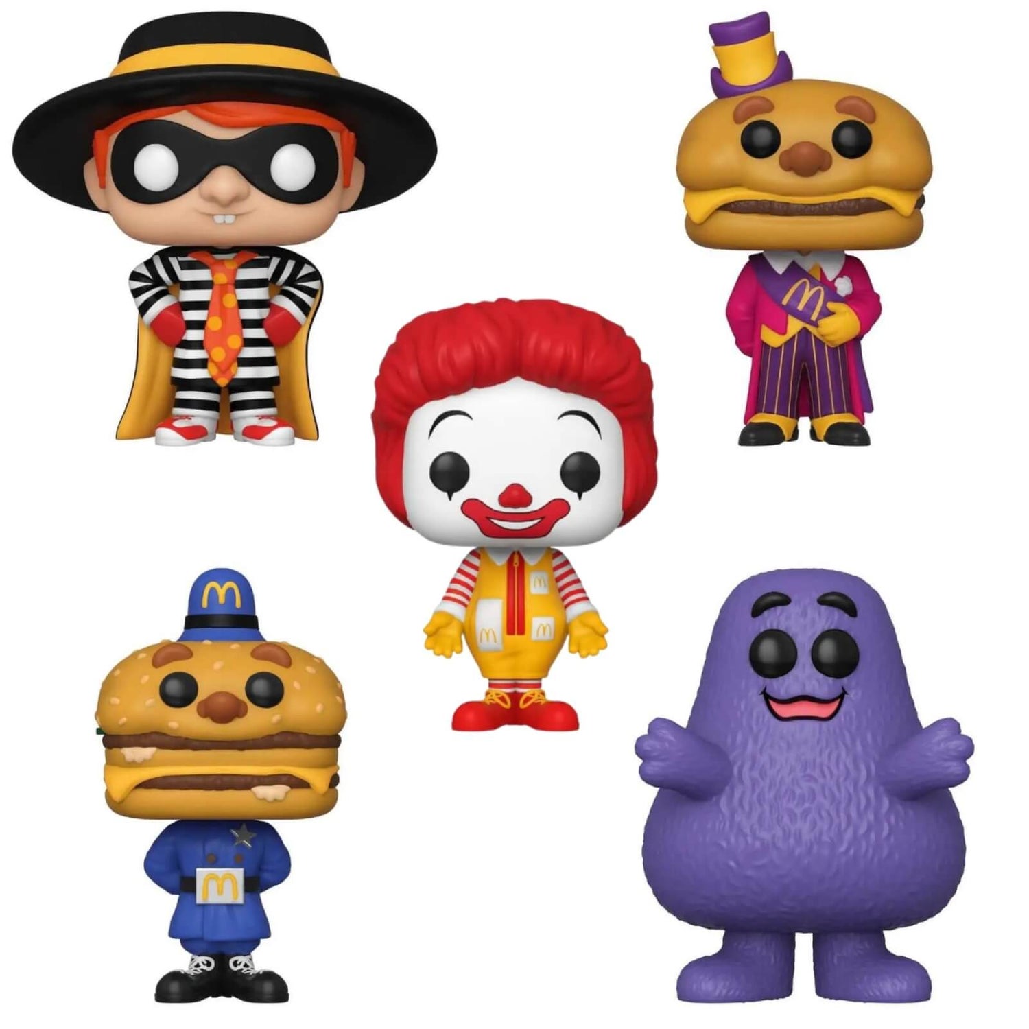 Funko Pop! Ad Icons: McDonalds Set - Ronald McDonald, Hamburglar, Officer  Big Mac, Grimace, Mayor McCheese Bundle of 5 Vinyl Figures