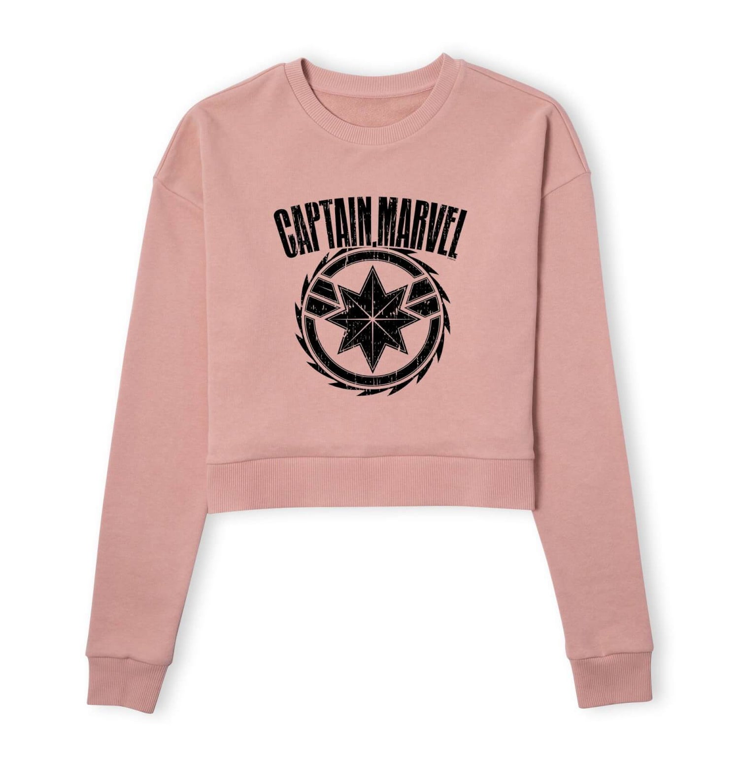 Captain Marvel Logo Women's Cropped Sweatshirt - Dusty Pink