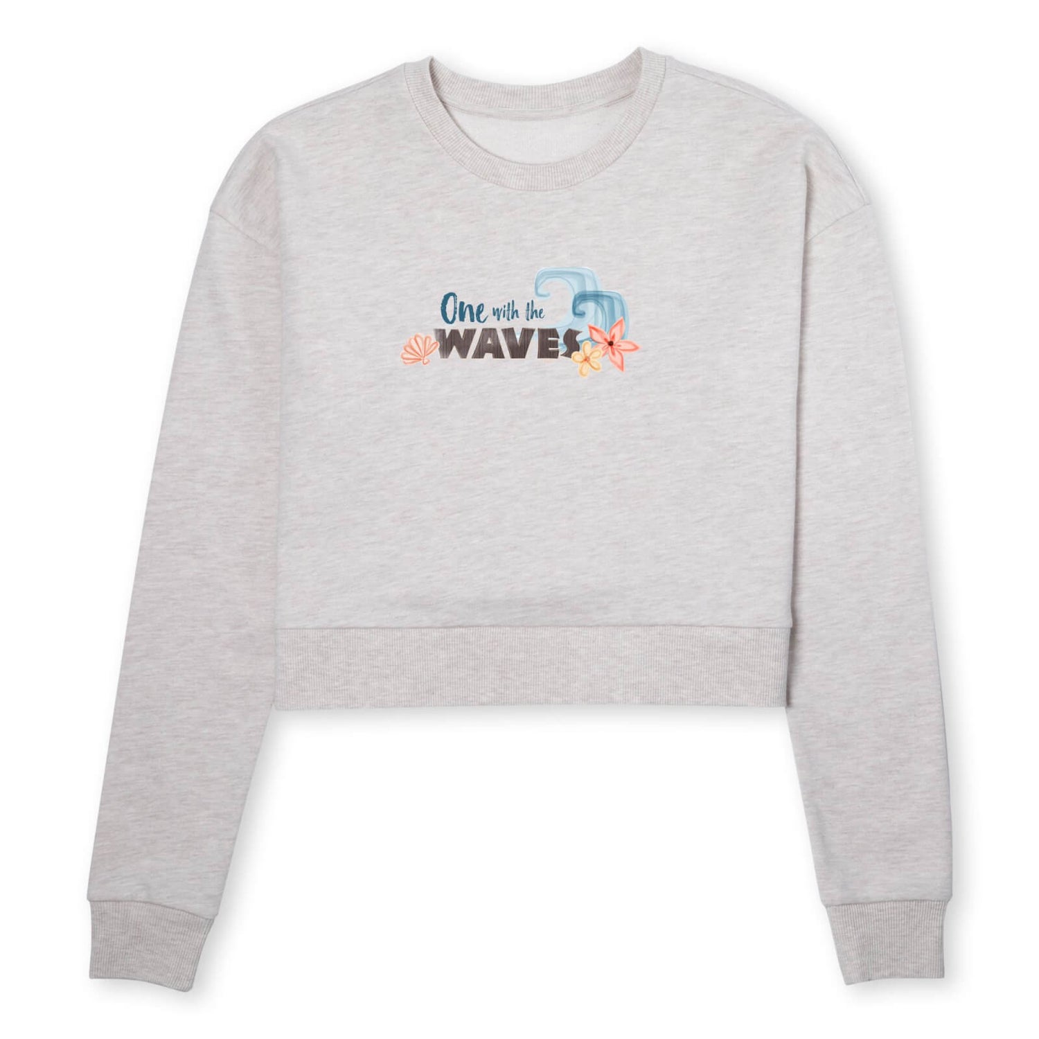 Moana One With The Waves Women's Cropped Sweatshirt - Ecru Marl
