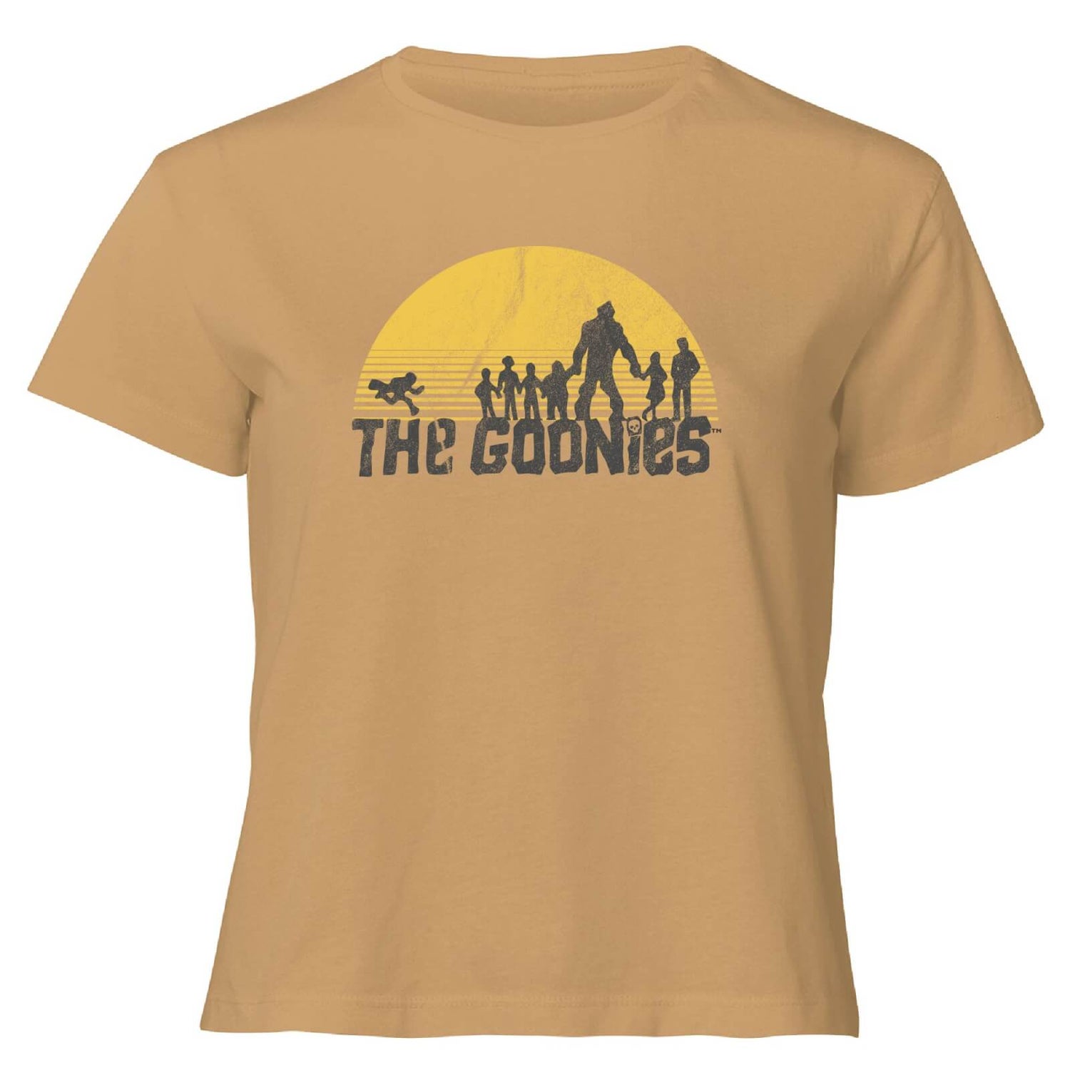 The Goonies Retro Logo Women's Cropped T-Shirt - Tan