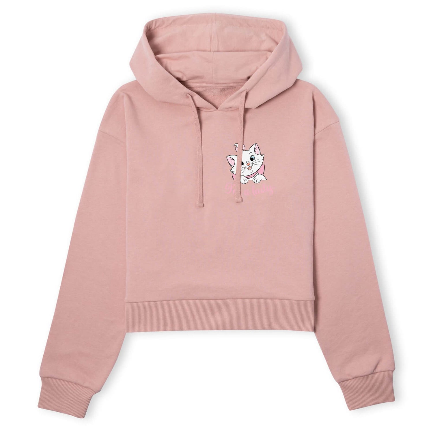 Disney Aristocats Marie I'm A Lady Women's Cropped Hoodie - Dusty Pink