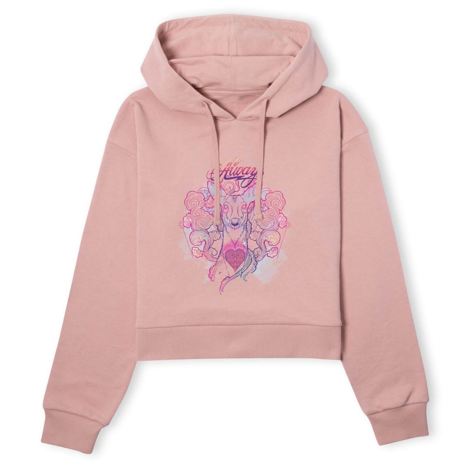 Harry Potter Always Women's Cropped Hoodie - Dusty Pink