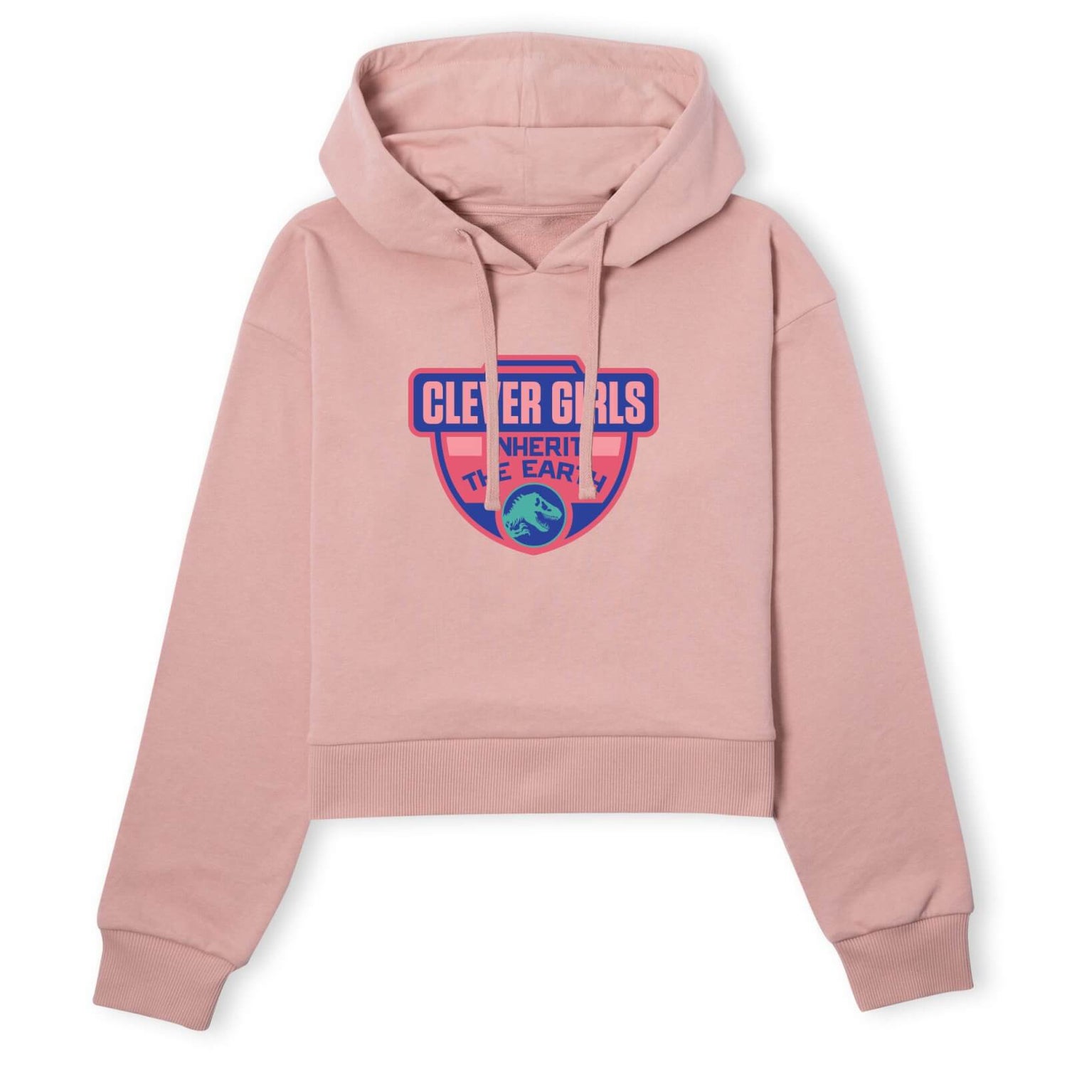 Jurassic Park Clever Girls Inherit The Earth Women's Cropped Hoodie - Dusty Pink