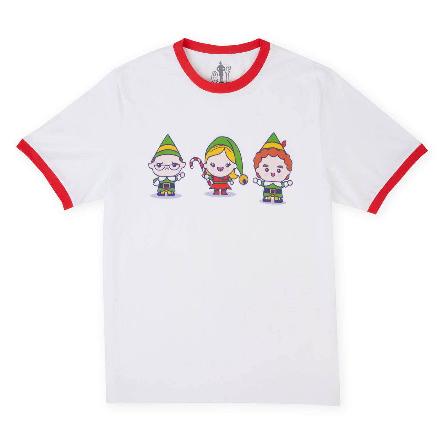 Elf Icon Unisex Ringer T-Shirt - White/Red
