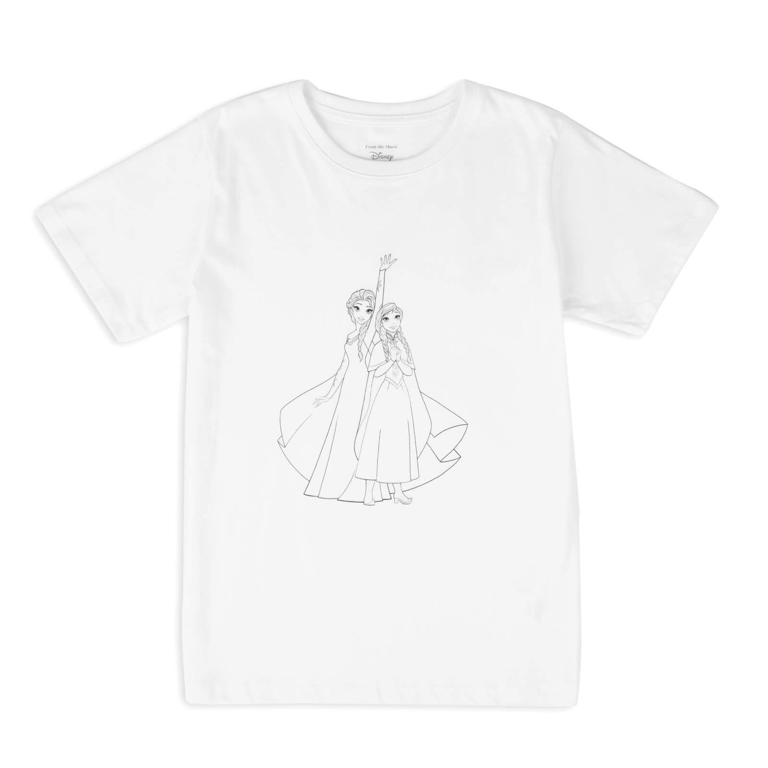 Disney Frozen Sister Magic Kids Colour Your Own T-Shirt - White