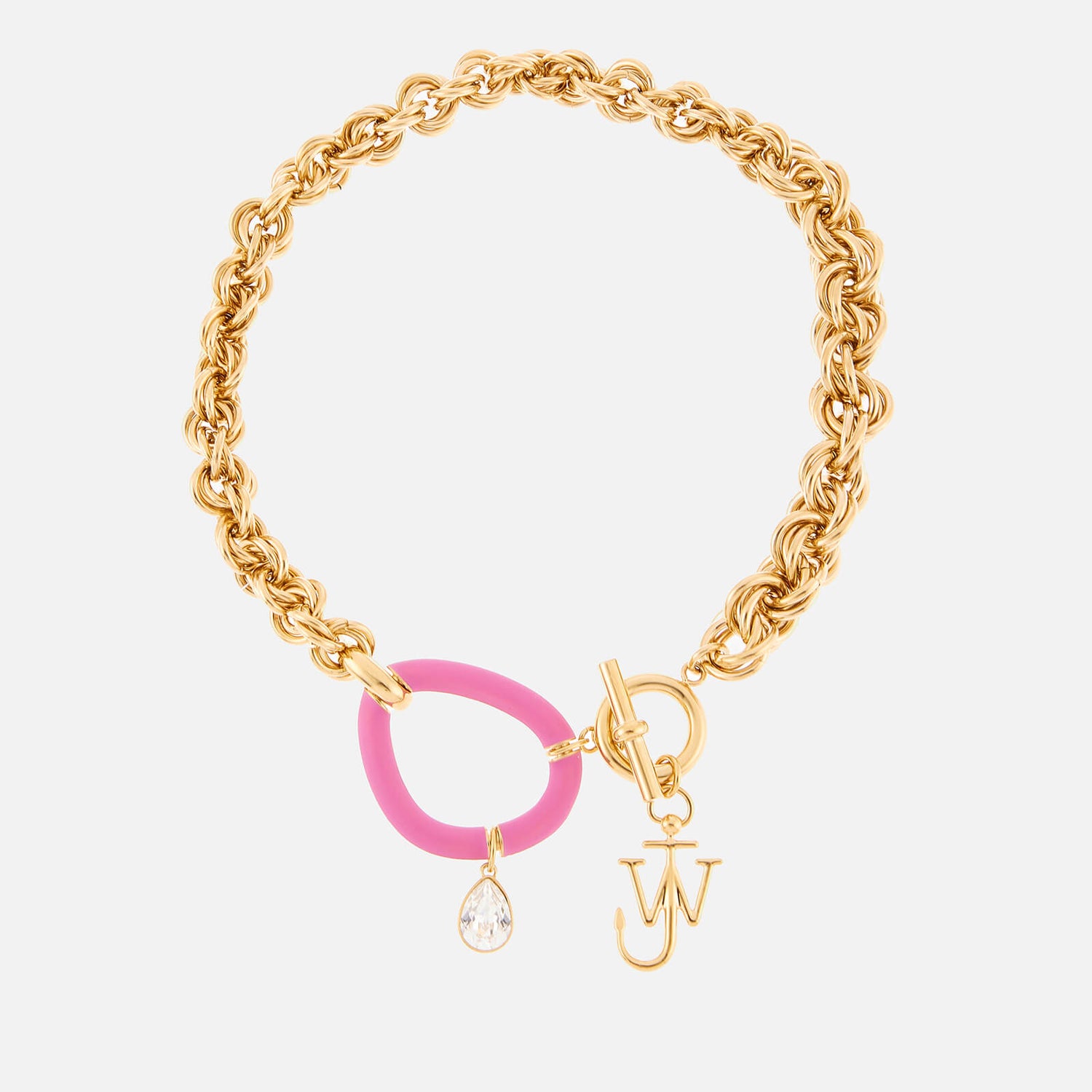 JW Anderson Women's Oversized Link Chain Choker - Gold/Pink