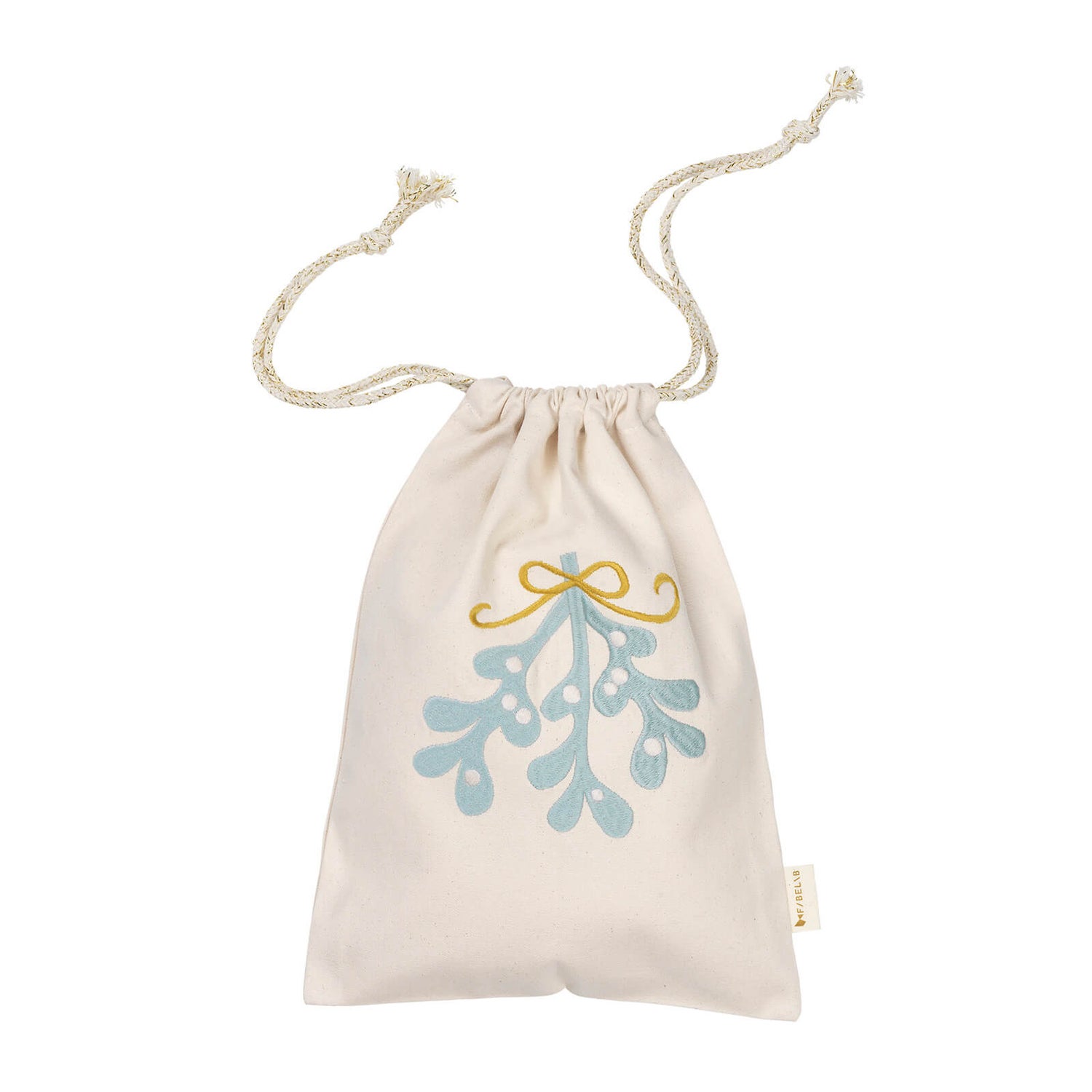 Fabelab Gift Bag - Mistletoe Embroidery - Natural