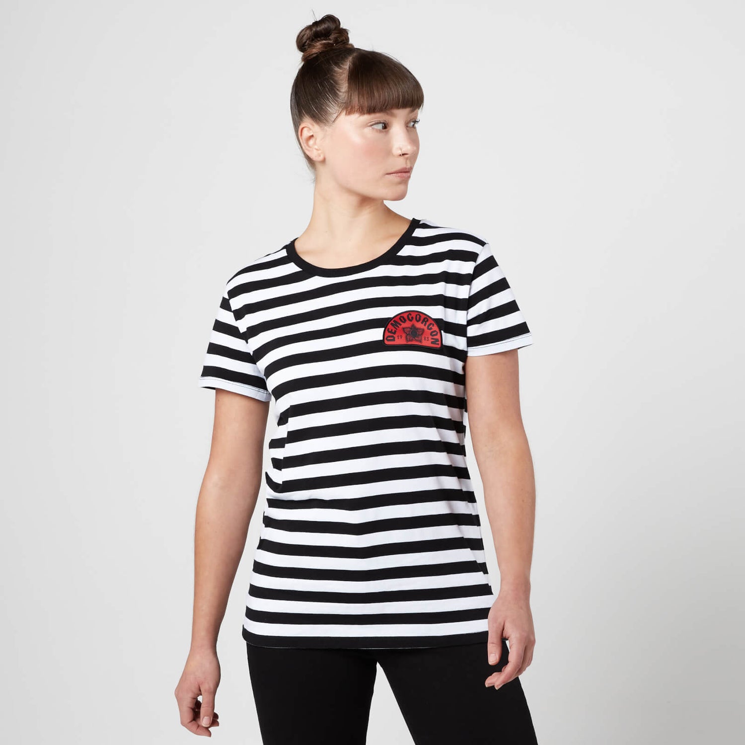 Stranger Things Demogorgon 1983 Dames T-Shirt - Zwart Gestreepd - XS - Black Striped