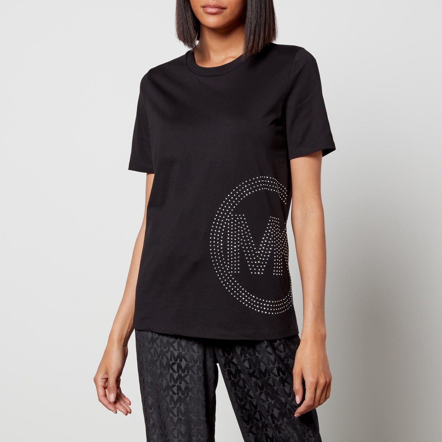 MICHAEL Michael Kors Women's Studded Charm Classic T-Shirt - Black - XS