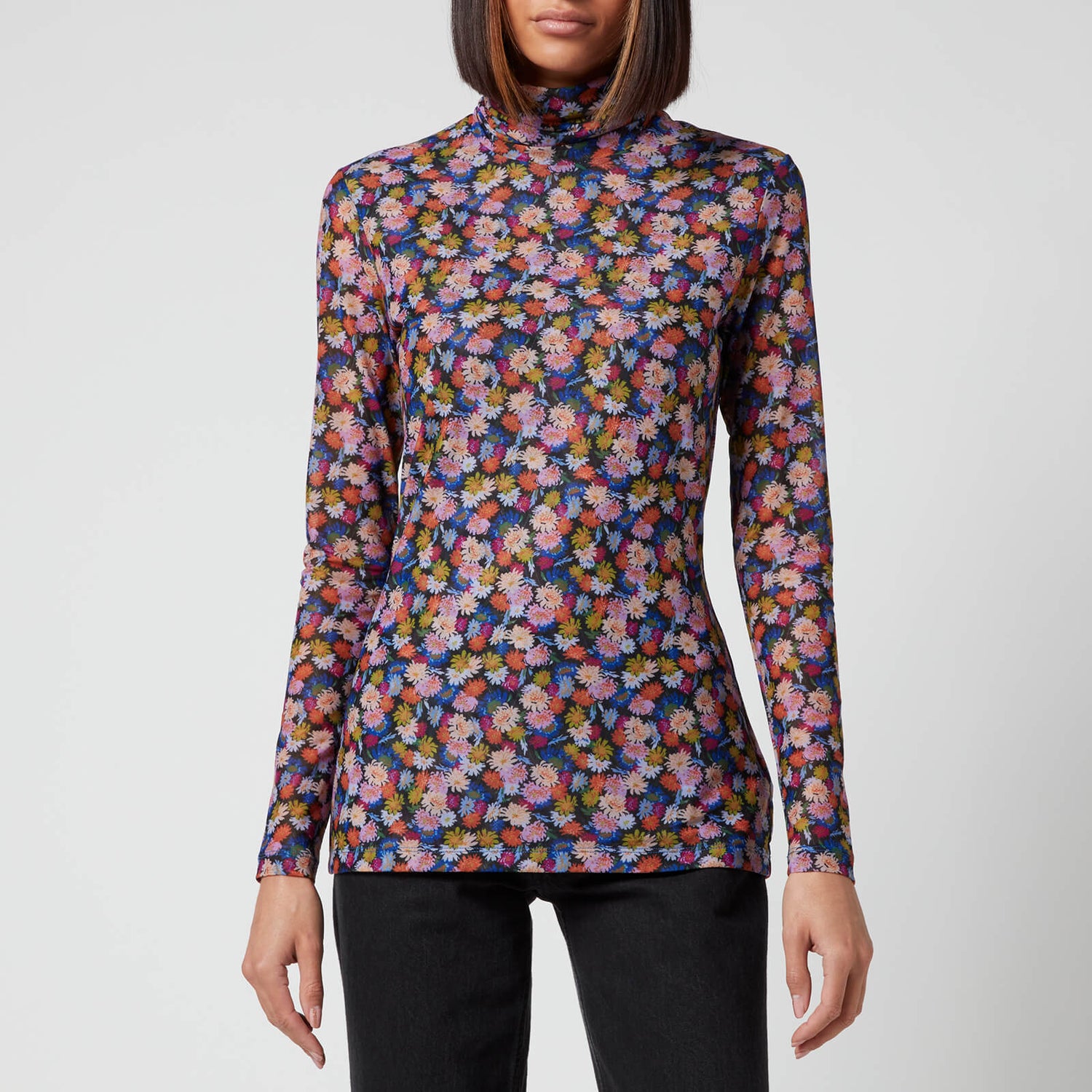 PS Paul Smith Women's Mesh Long Sleeve Floral Top - Pink - XS