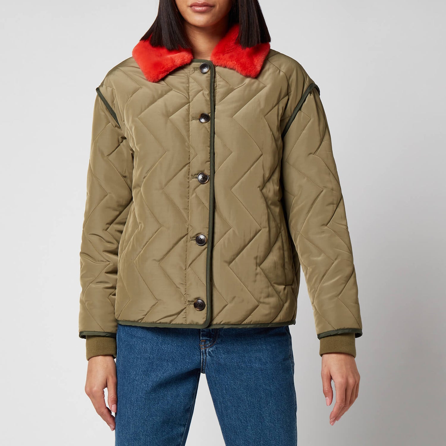 PS Paul Smith Women's Quilted Coat - Green - IT38/UK8