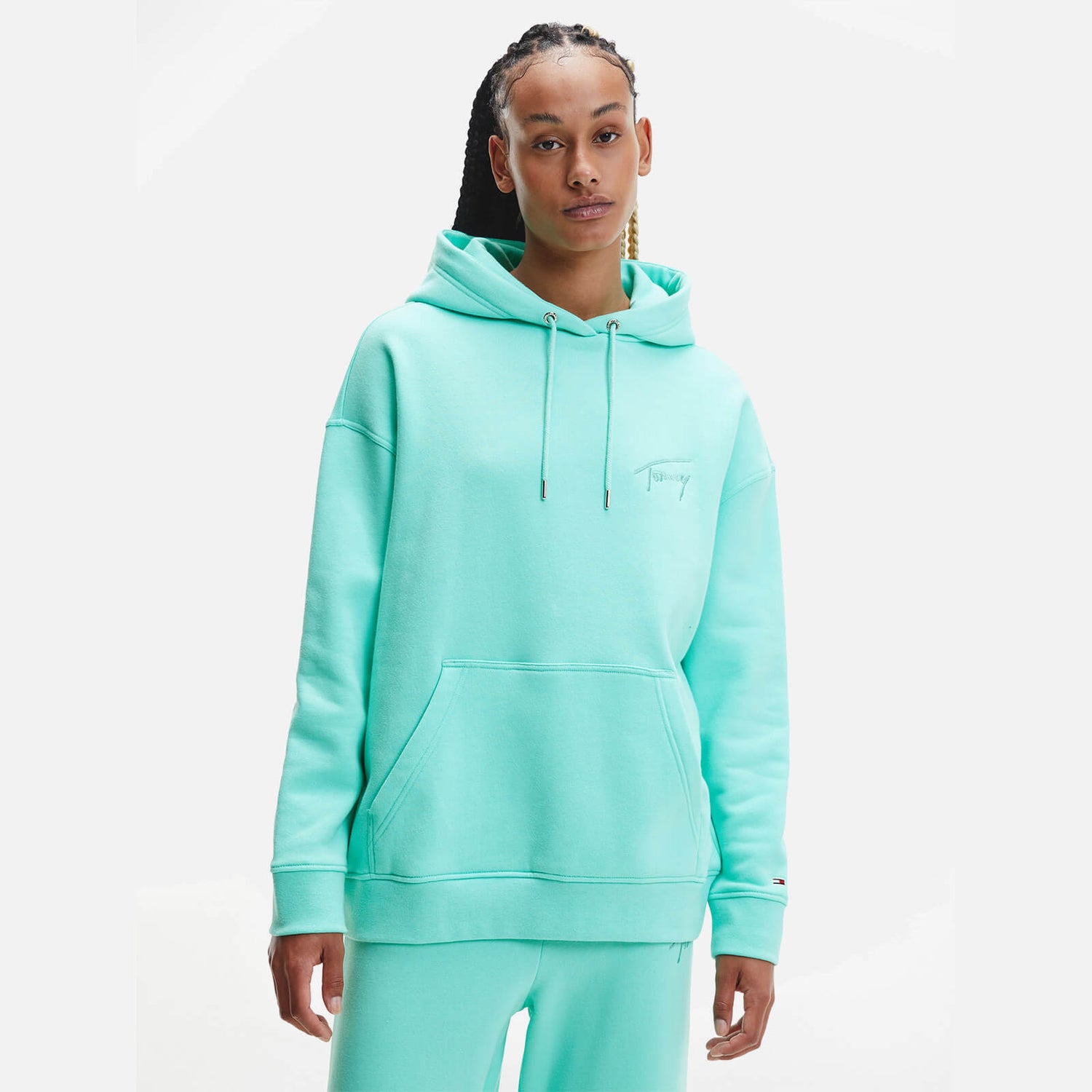 Tommy Jeans Women's Tjw Oversized Tommy Signature Hoodie - Clear Lagoon