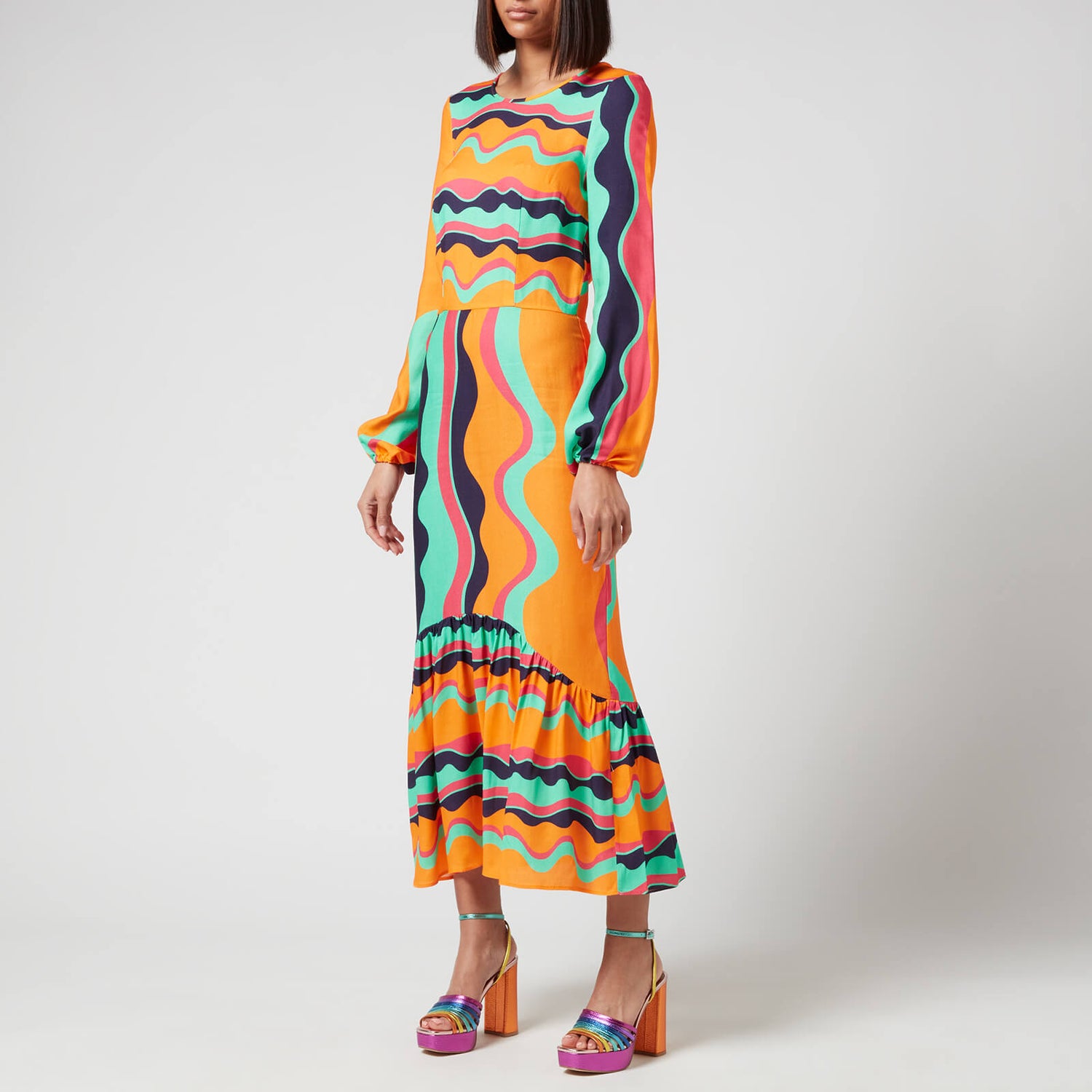 Never Fully Dressed Women's Curved Wave Sierra Dress - Multi - UK 6