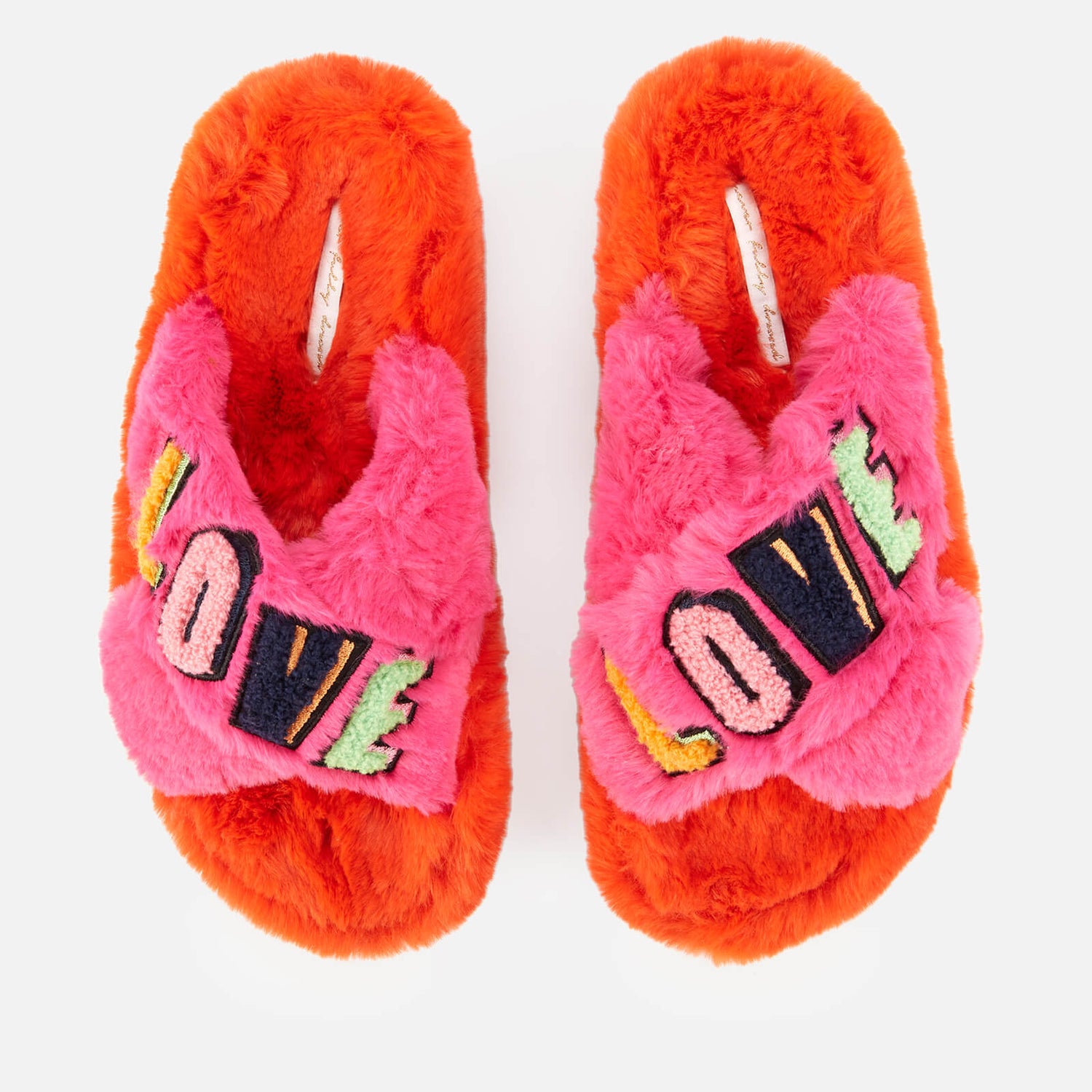 Never Fully Dressed Women's Pink Clash Love Slippers - Pink - S