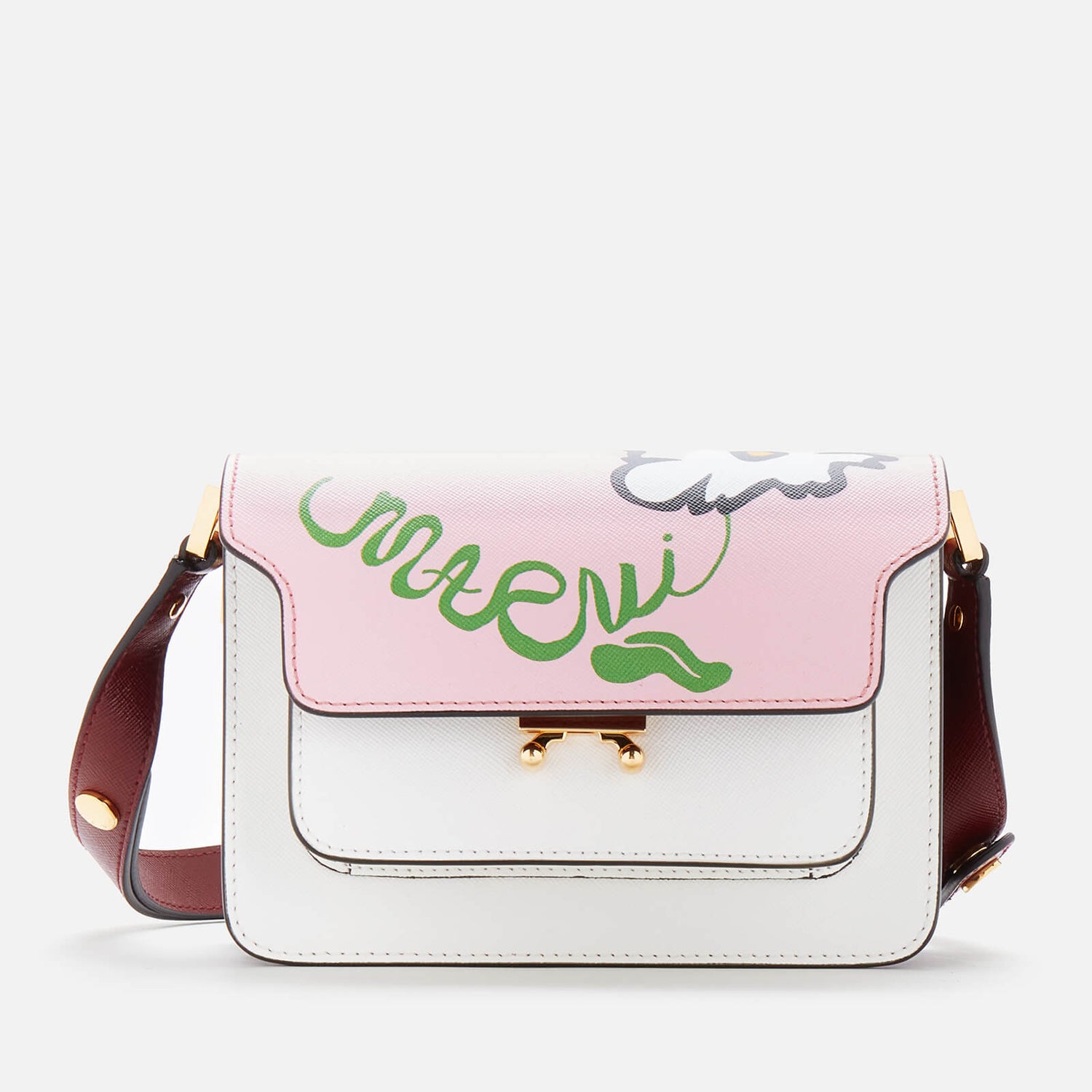 Marni Women's Trunk Bag Mini Bag - Cinder Rose/Limestone/Ruby