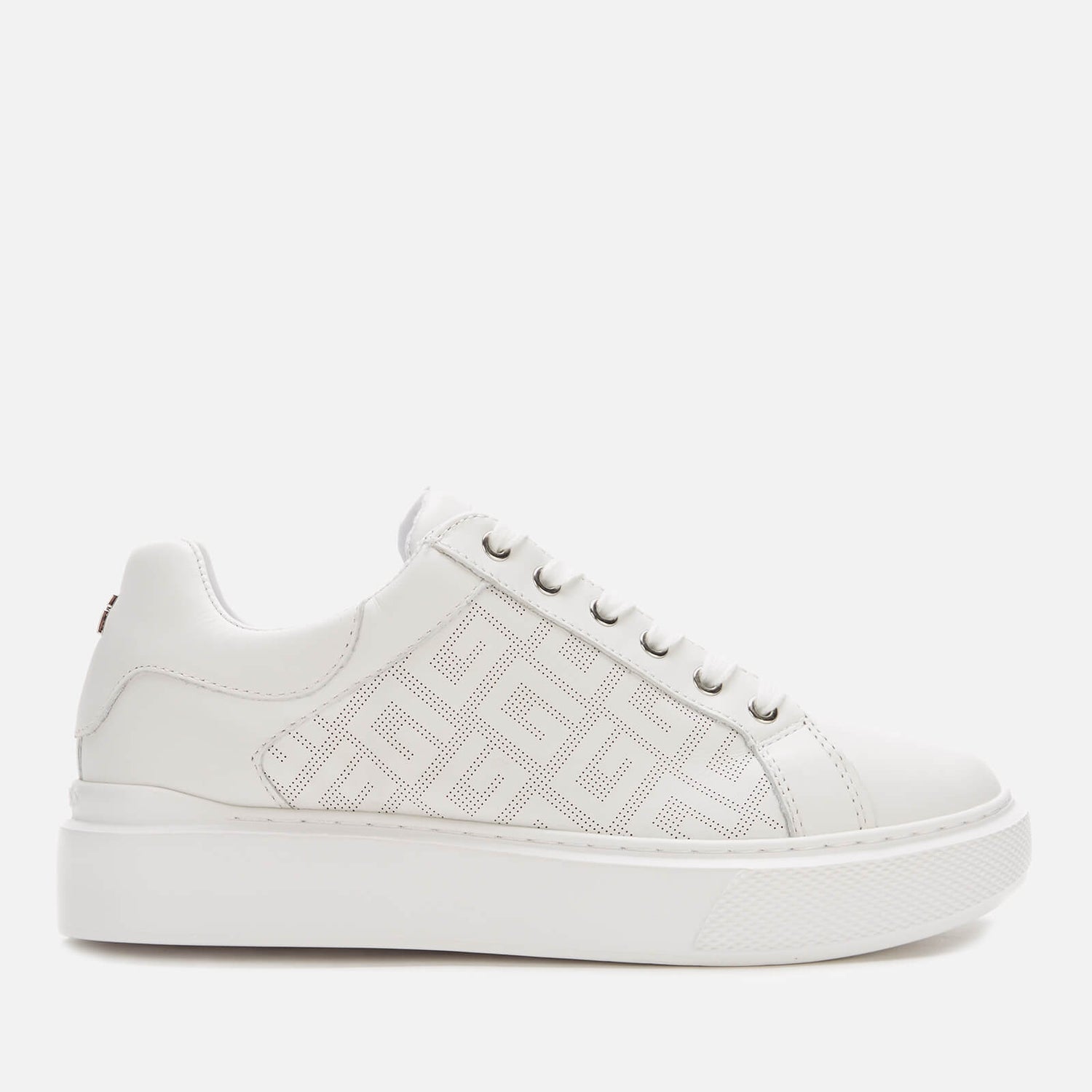 Guess Women's Ivee Leather Flatform Trainers - White - UK 3