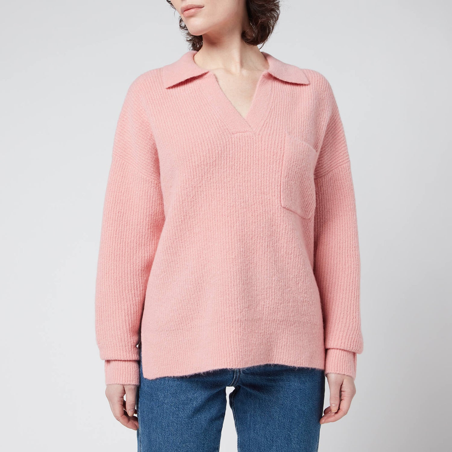 Whistles Women's Rib Collar Sweater - Pink - XS