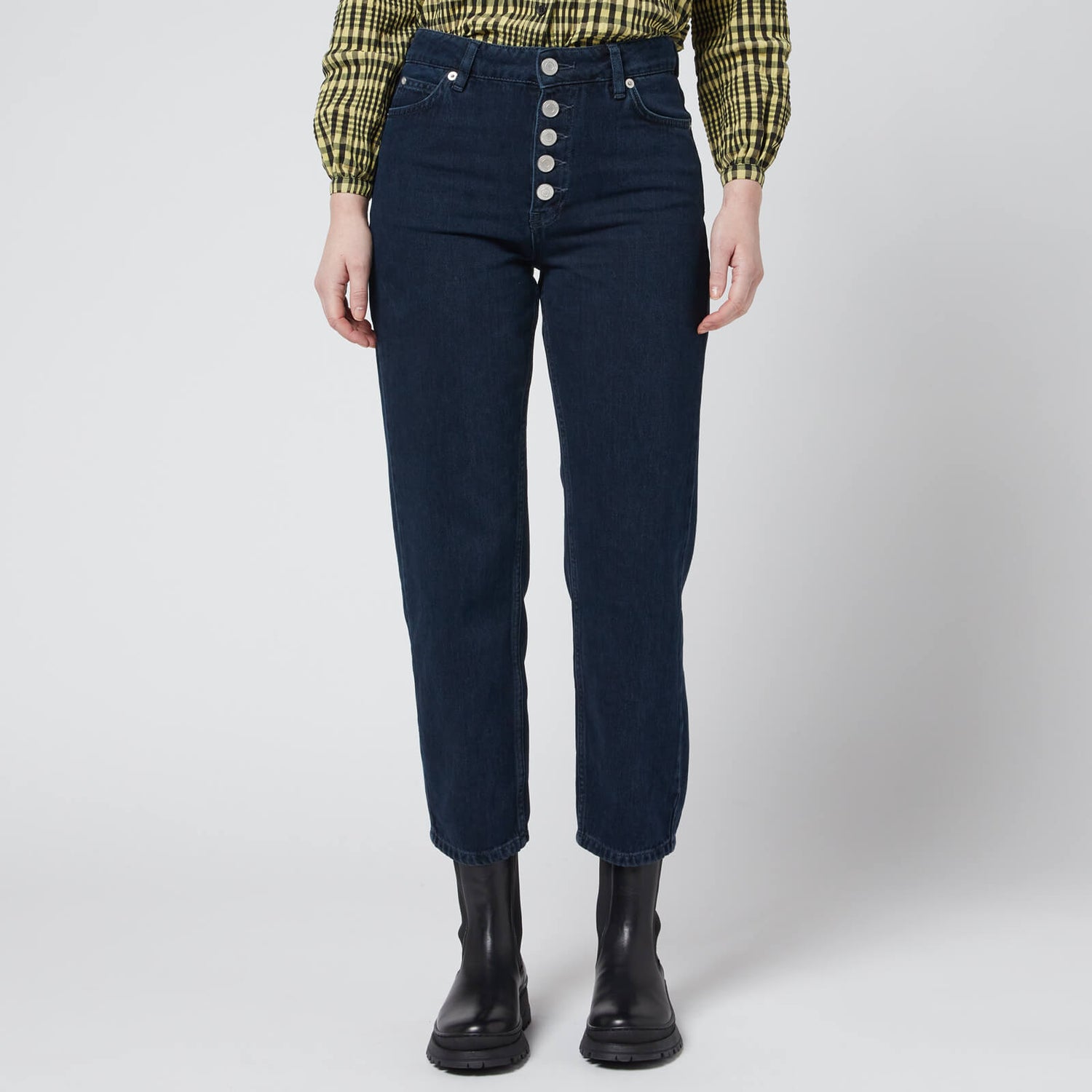 Whistles Women's Hollie Button Front Jeans - Dark Denim - UK 26