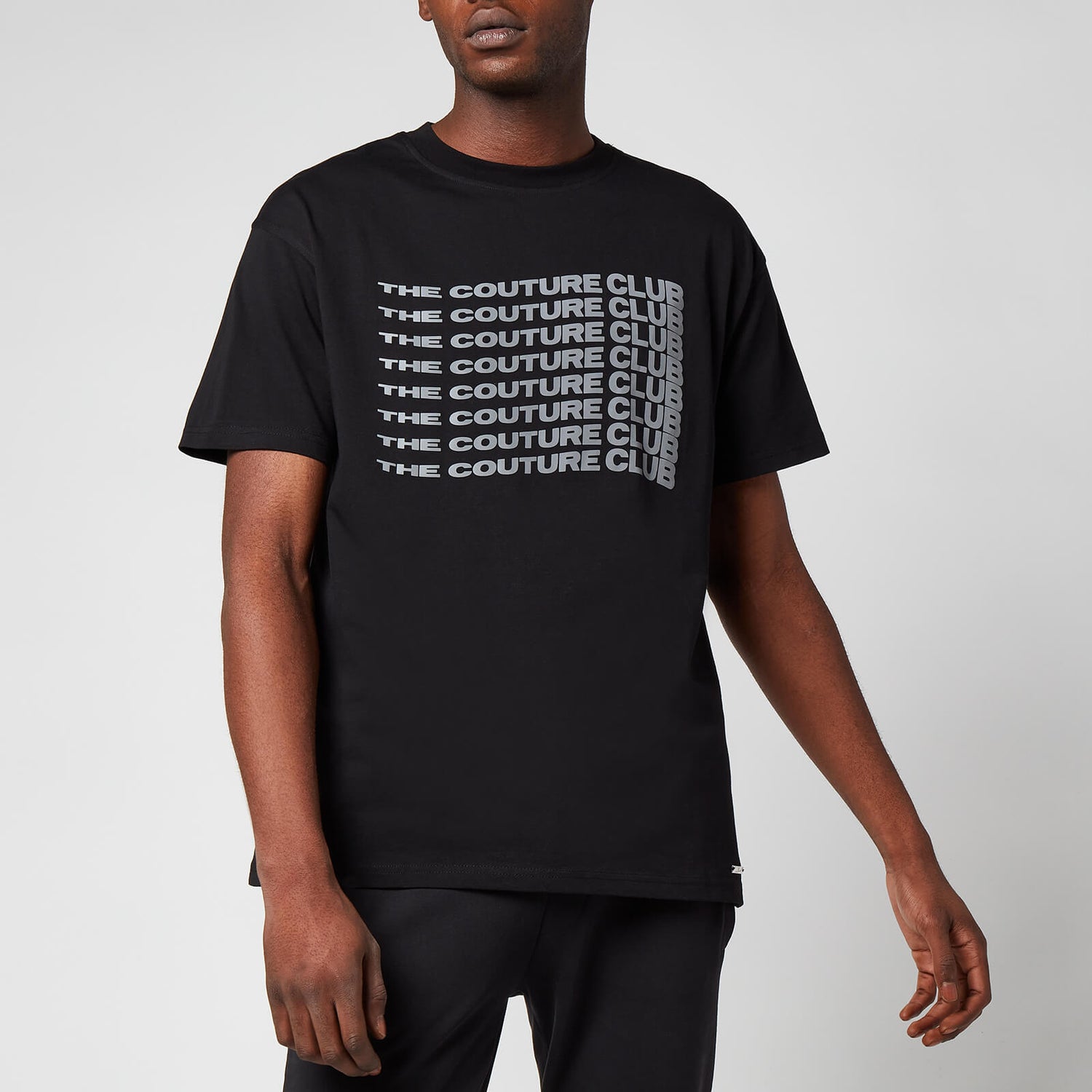The Couture Club Men's Wave Reflective Logo Regular T-Shirt  - Black - S