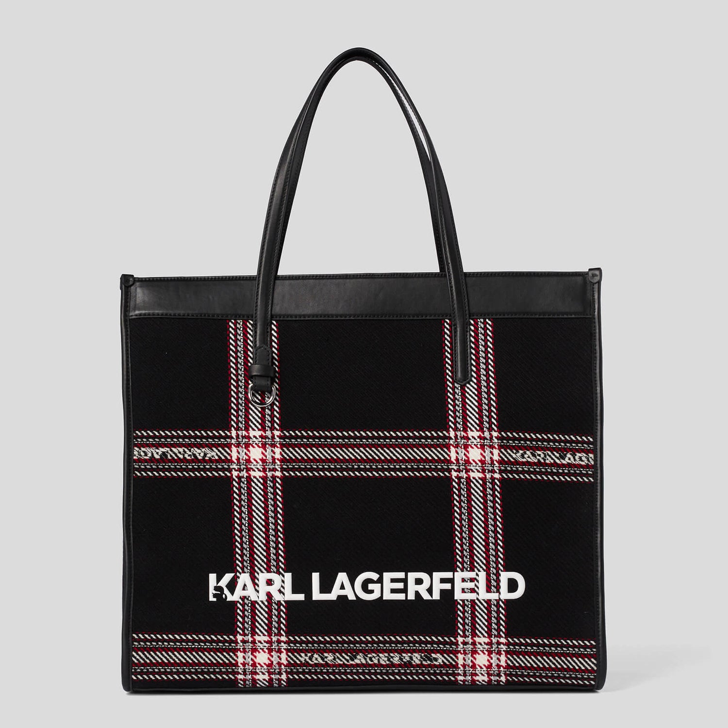 KARL LAGERFELD Women's K/Skuare Check Tote Bag - Black